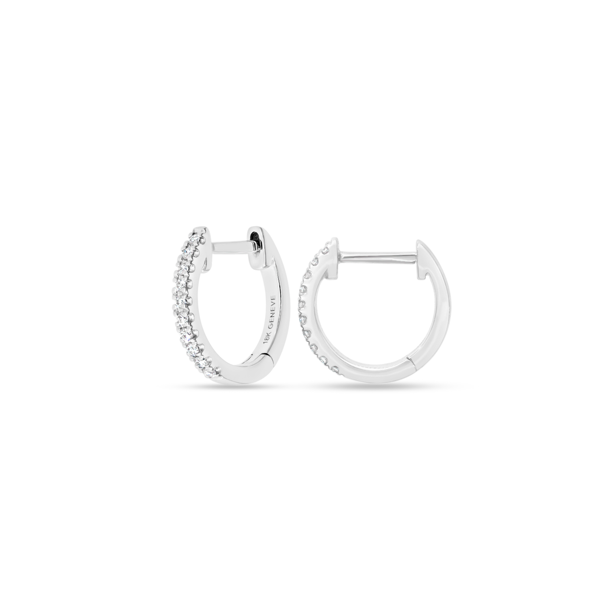 WHITE DIAMOND HOOP EARRINGS