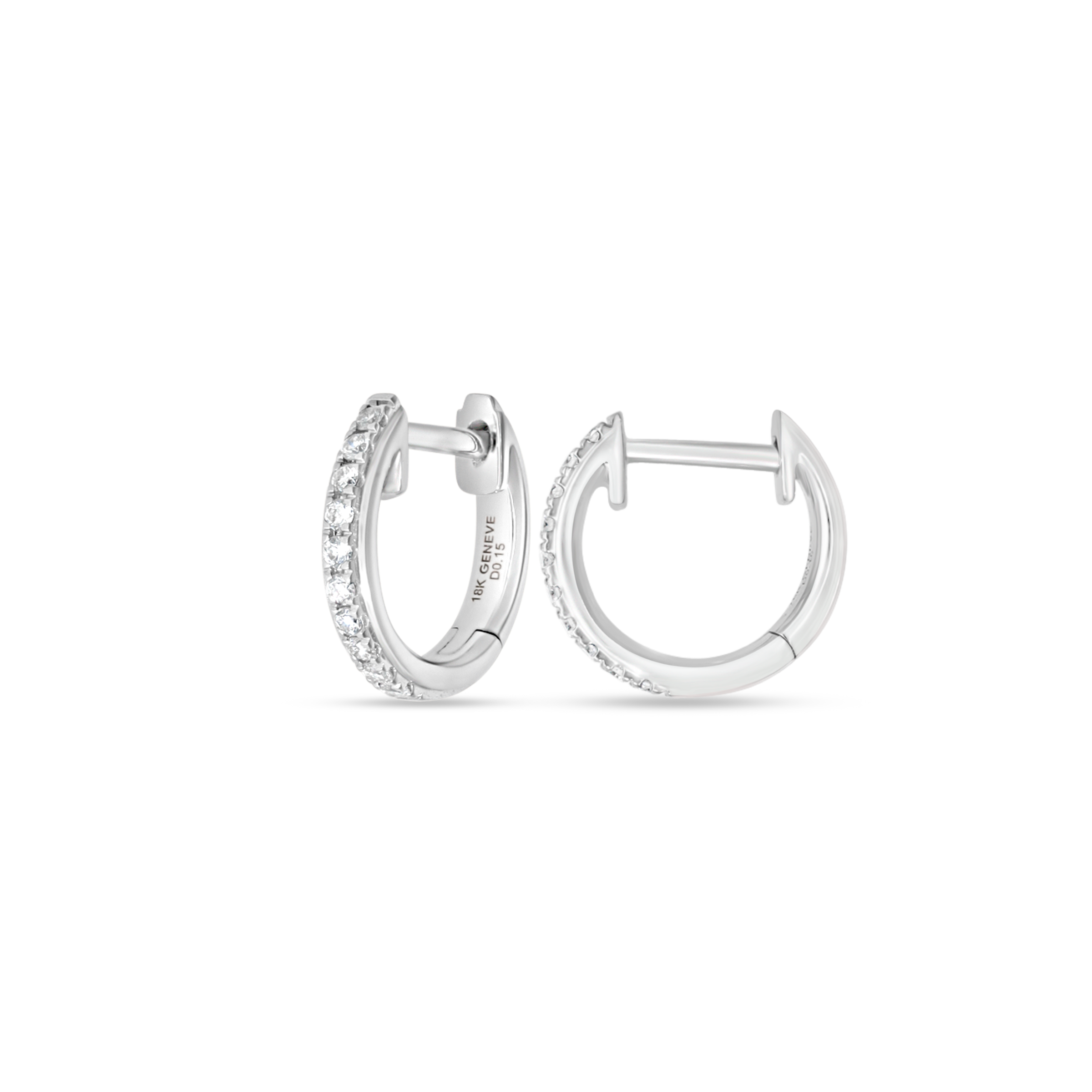 WHITE DIAMOND HOOP EARRINGS