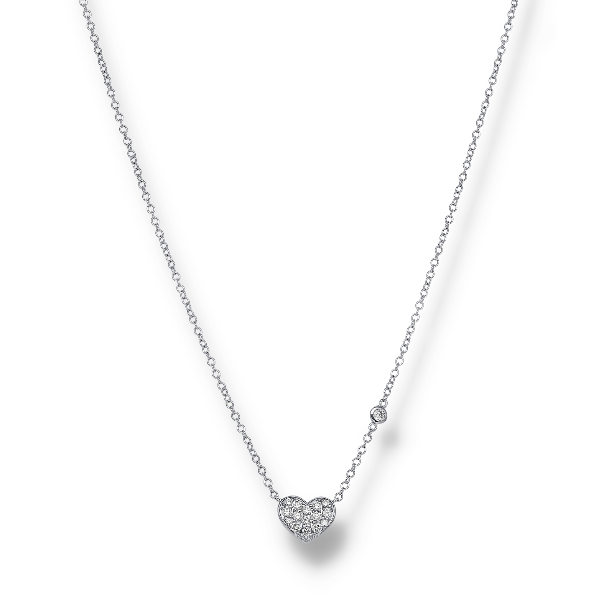 DIAMOND CLUSTER HEART NECKLACE