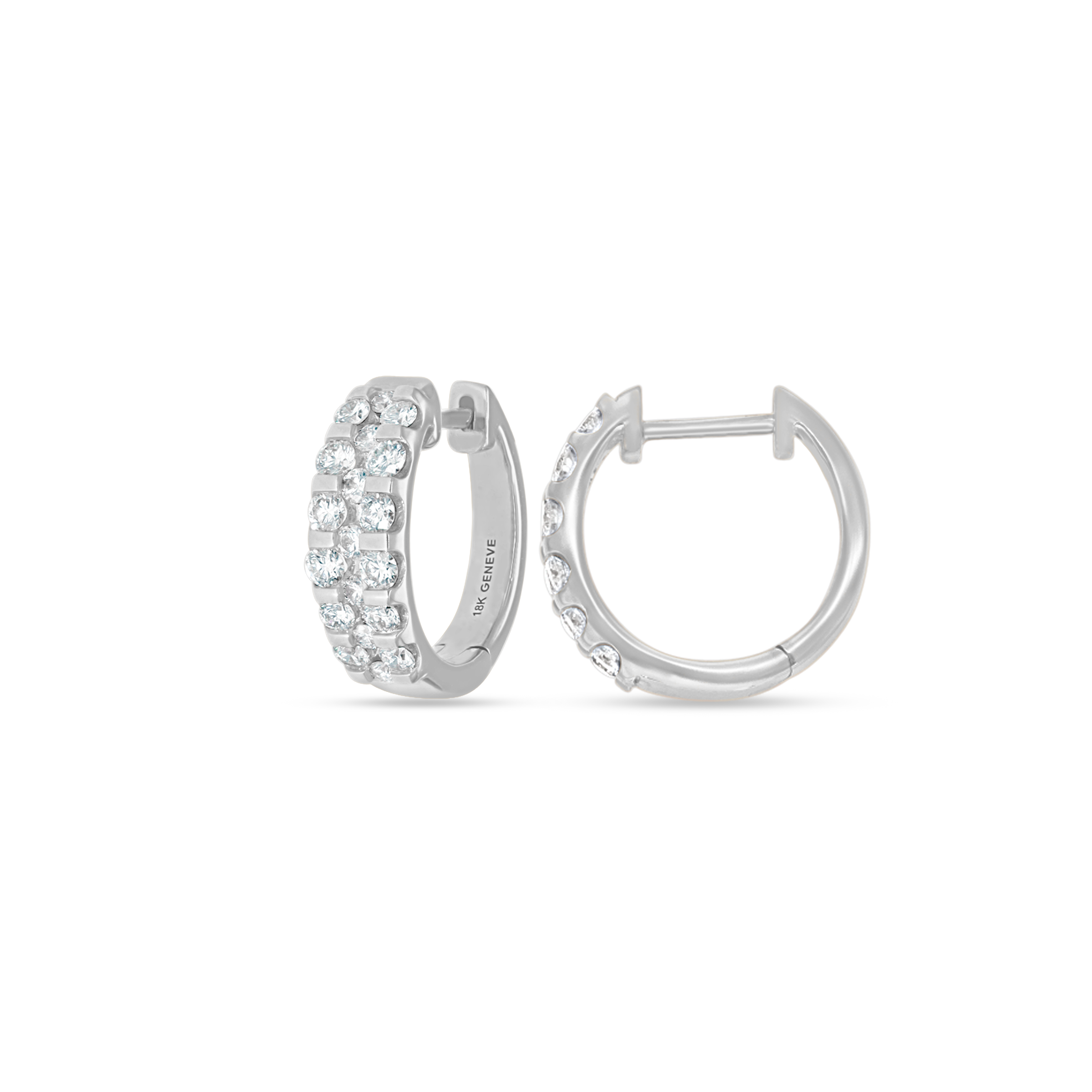 WHITE DIAMOND HOOP EARRINGS