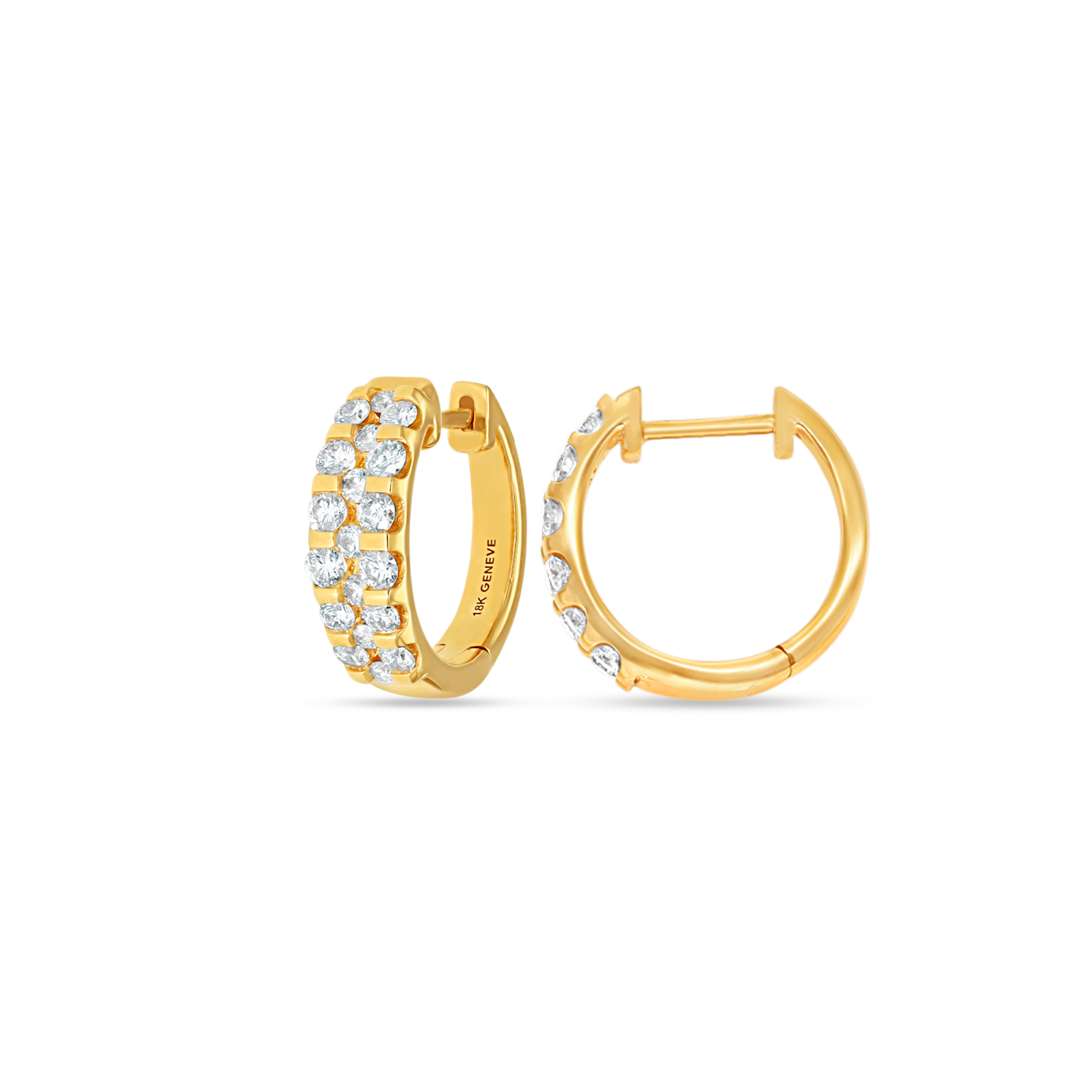 WHITE DIAMOND HOOP EARRINGS