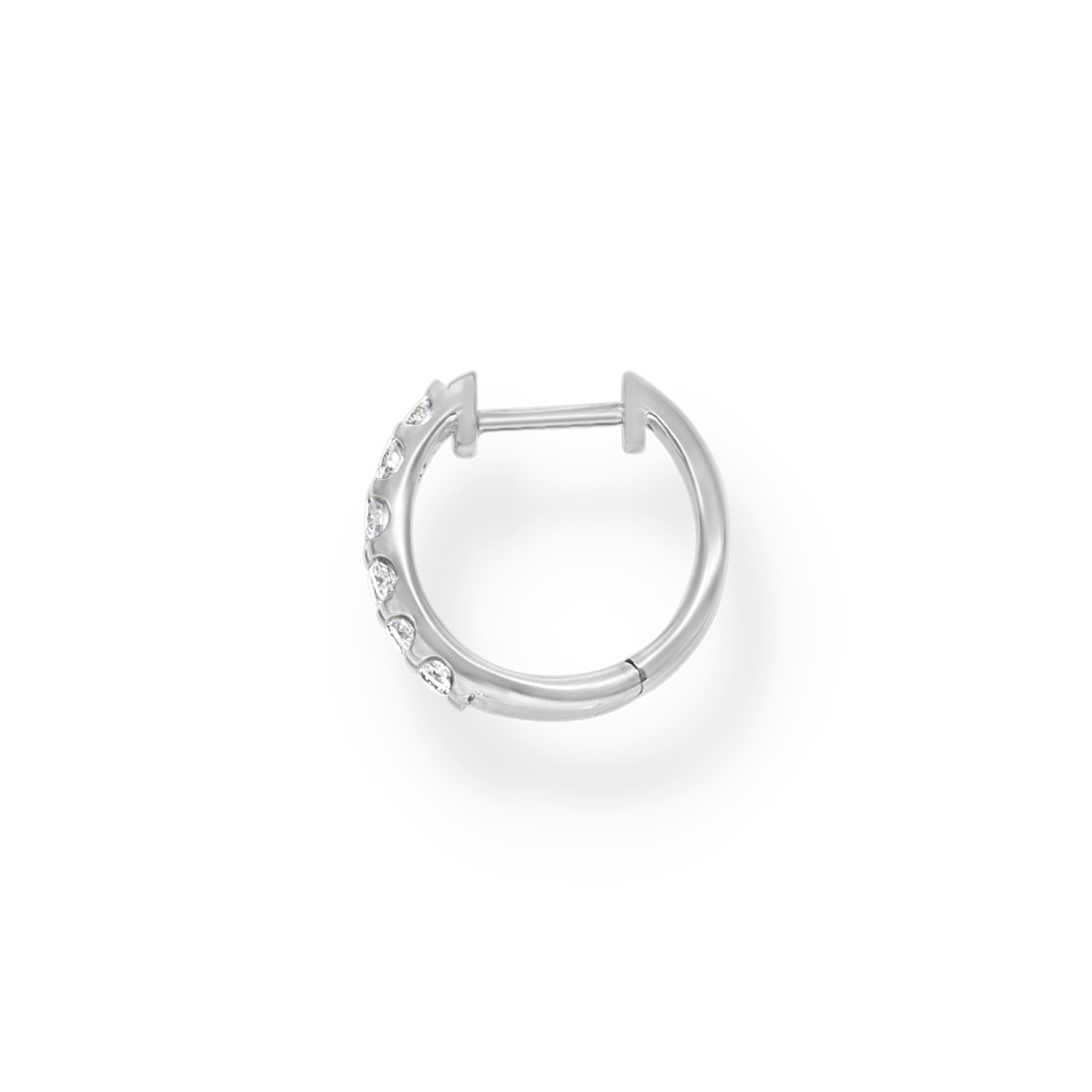 WHITE DIAMOND HOOP EARRINGS