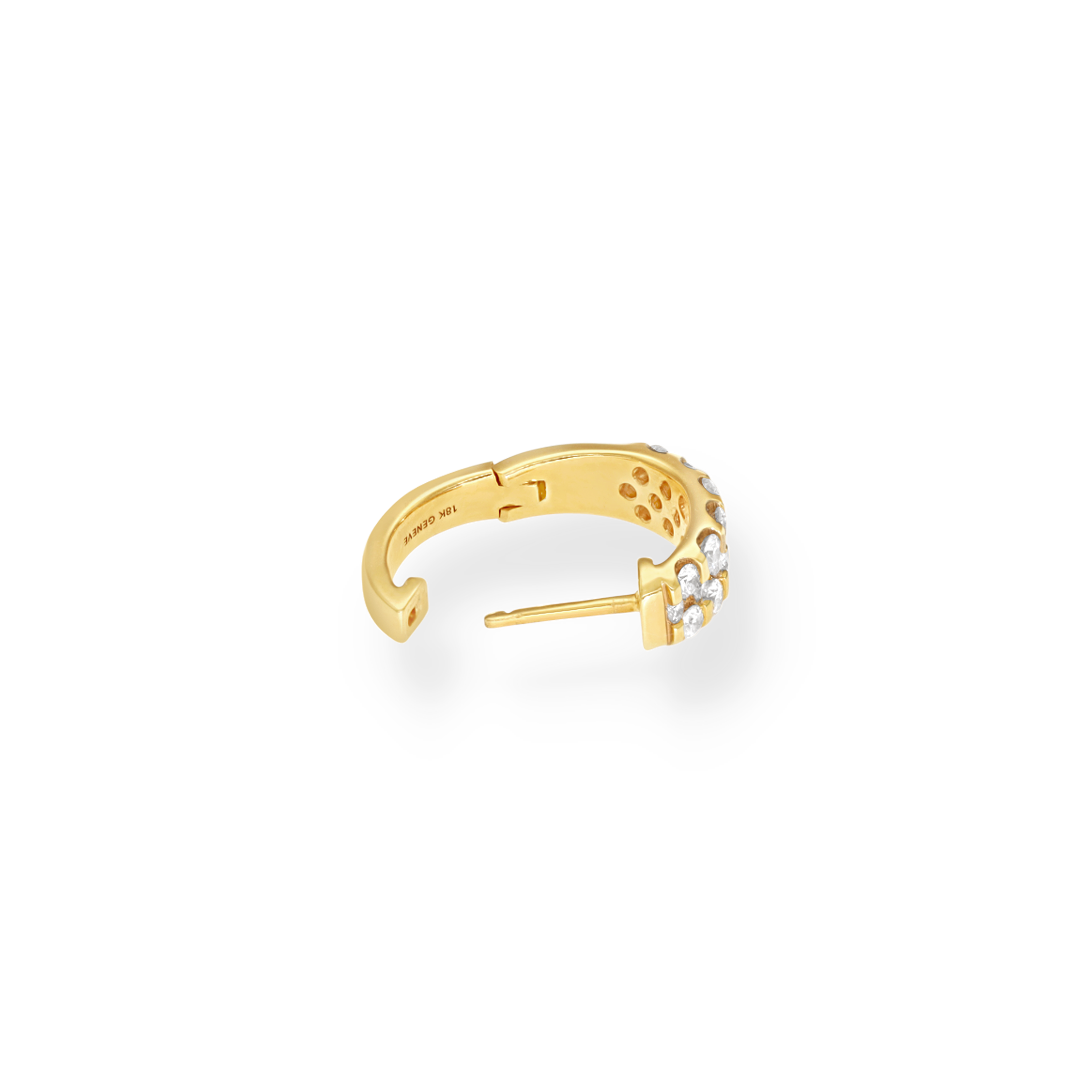 WHITE DIAMOND HOOP EARRINGS