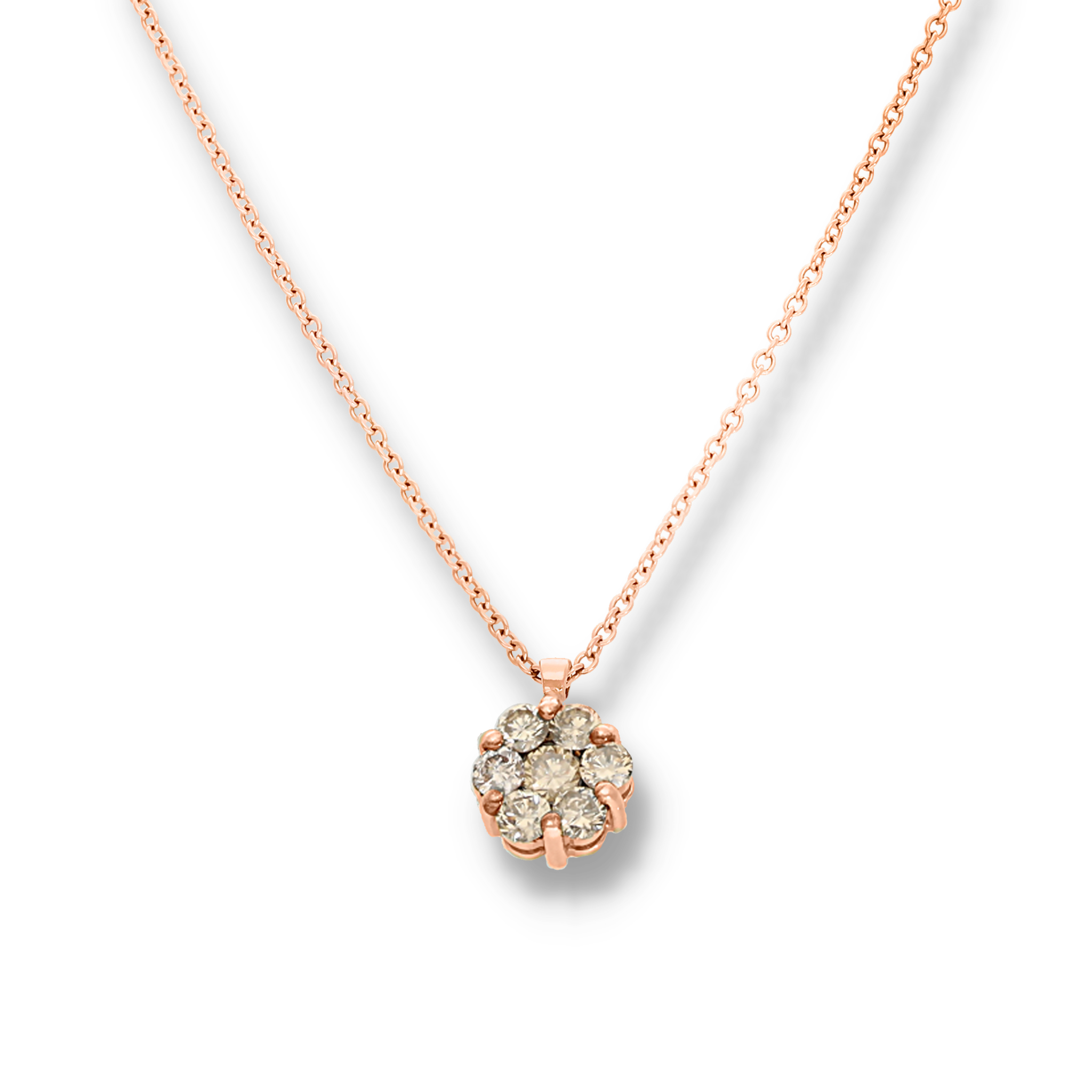 ROSE GOLD CLUSTER NECKLACE
