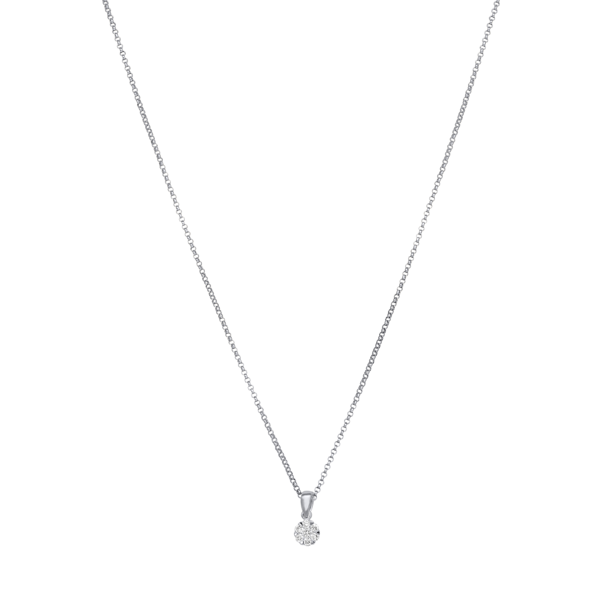 WHITE DIAMOND CLUSTER PENDANT