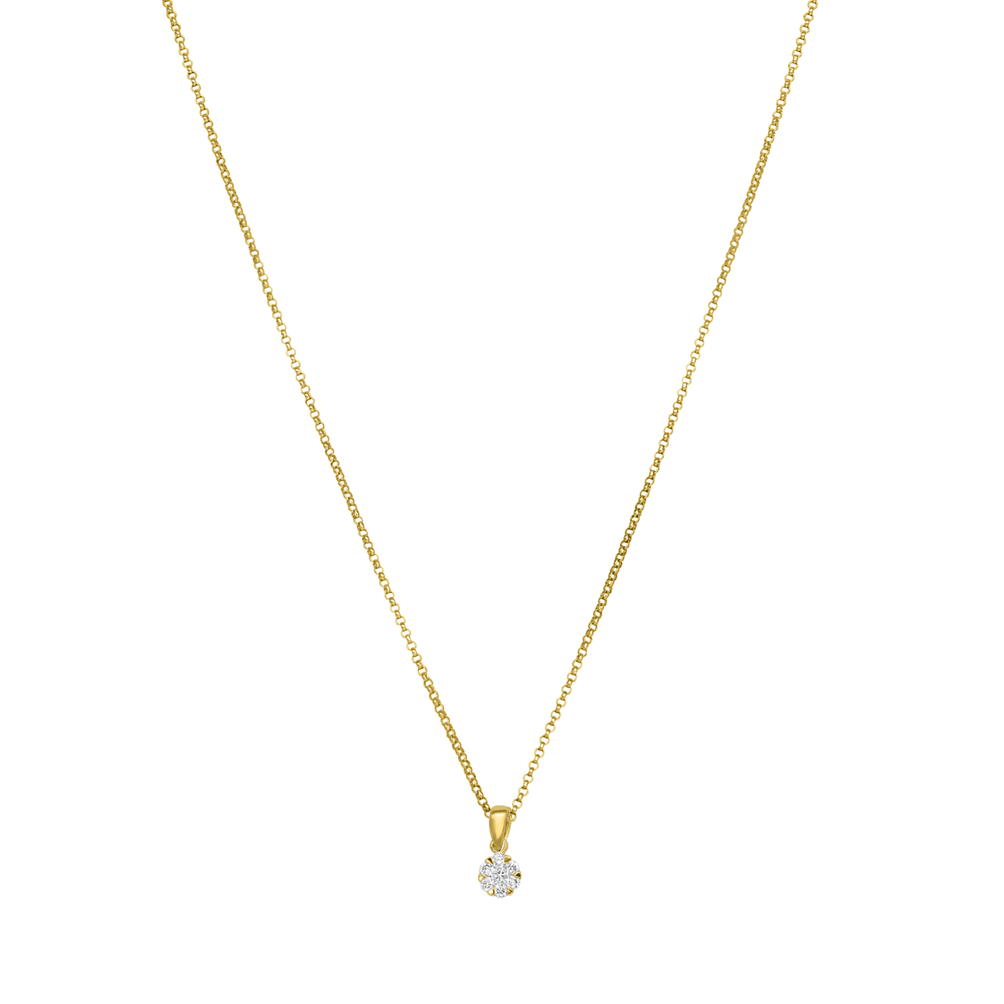 WHITE DIAMOND CLUSTER PENDANT