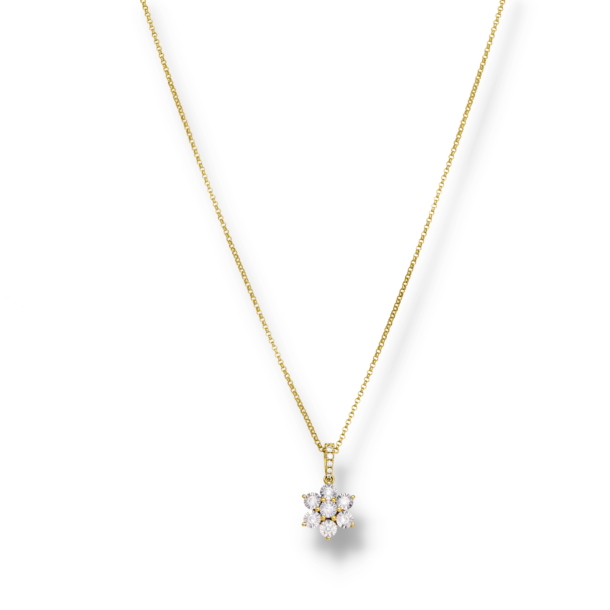 WHITE DIAMOND CLUSTER PENDANT