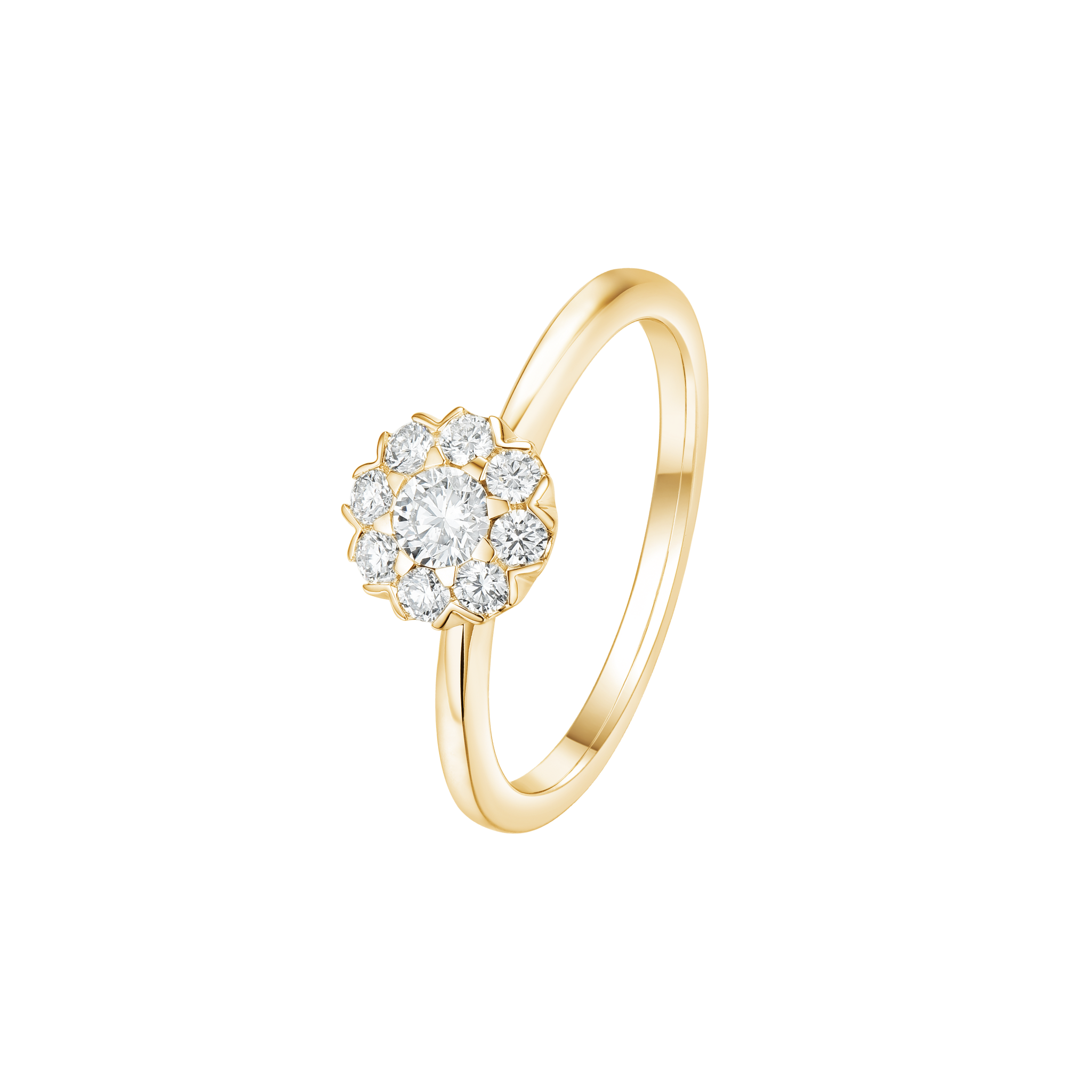 YELLOW GOLD HALO RING