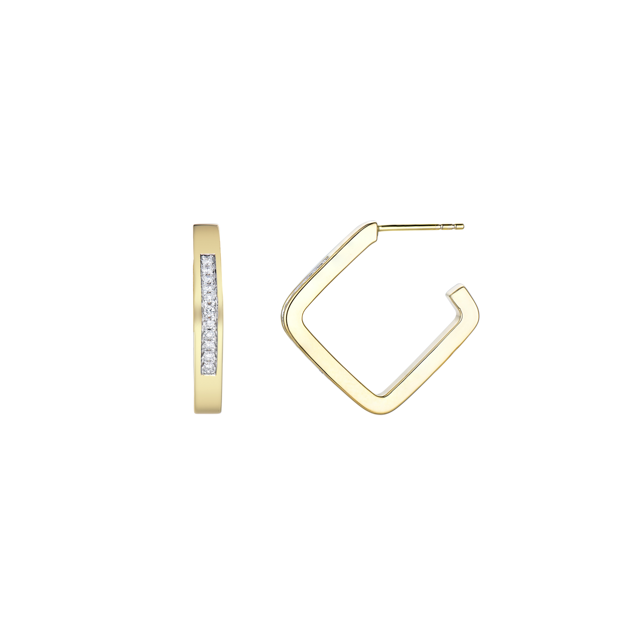 WHITE DIAMOND HOOP EARRINGS