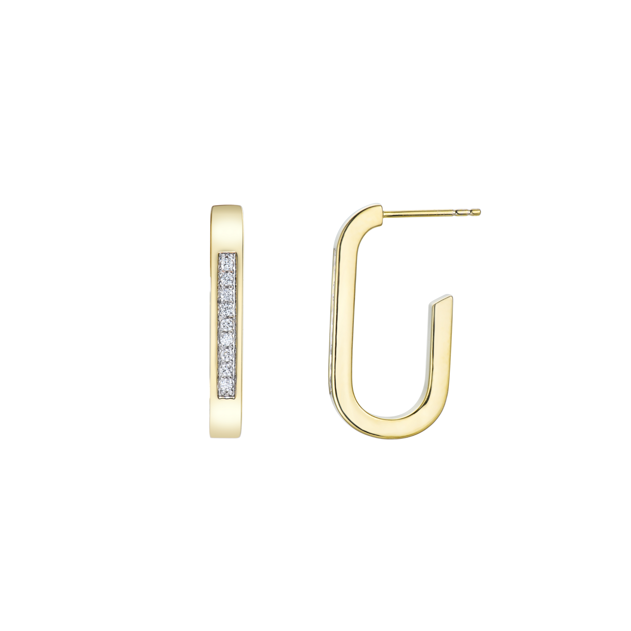 WHITE DIAMOND HOOP EARRINGS