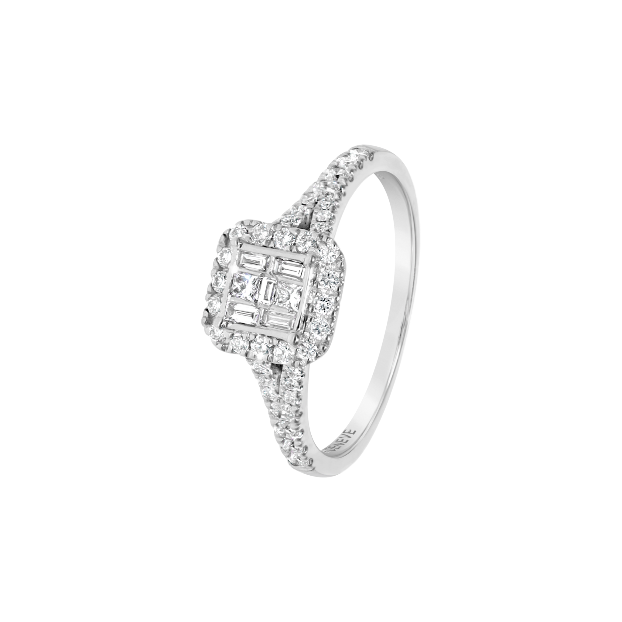 WHITE DIAMOND CLUSTER RING