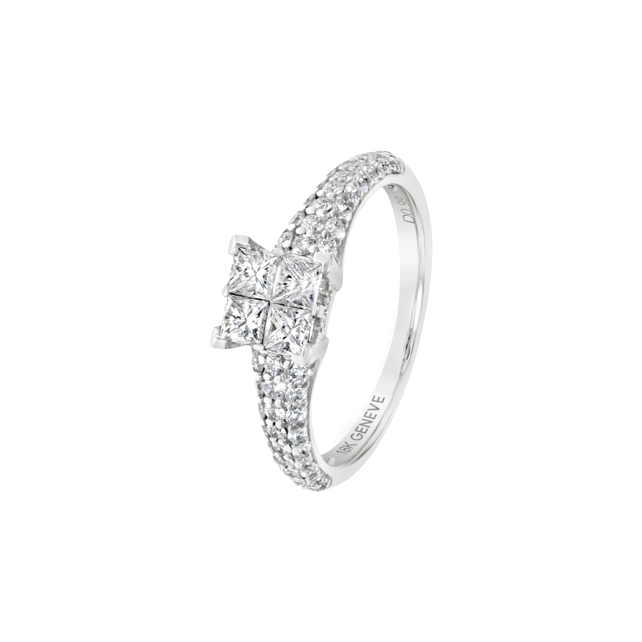 WHITE DIAMOND CLUSTER RING