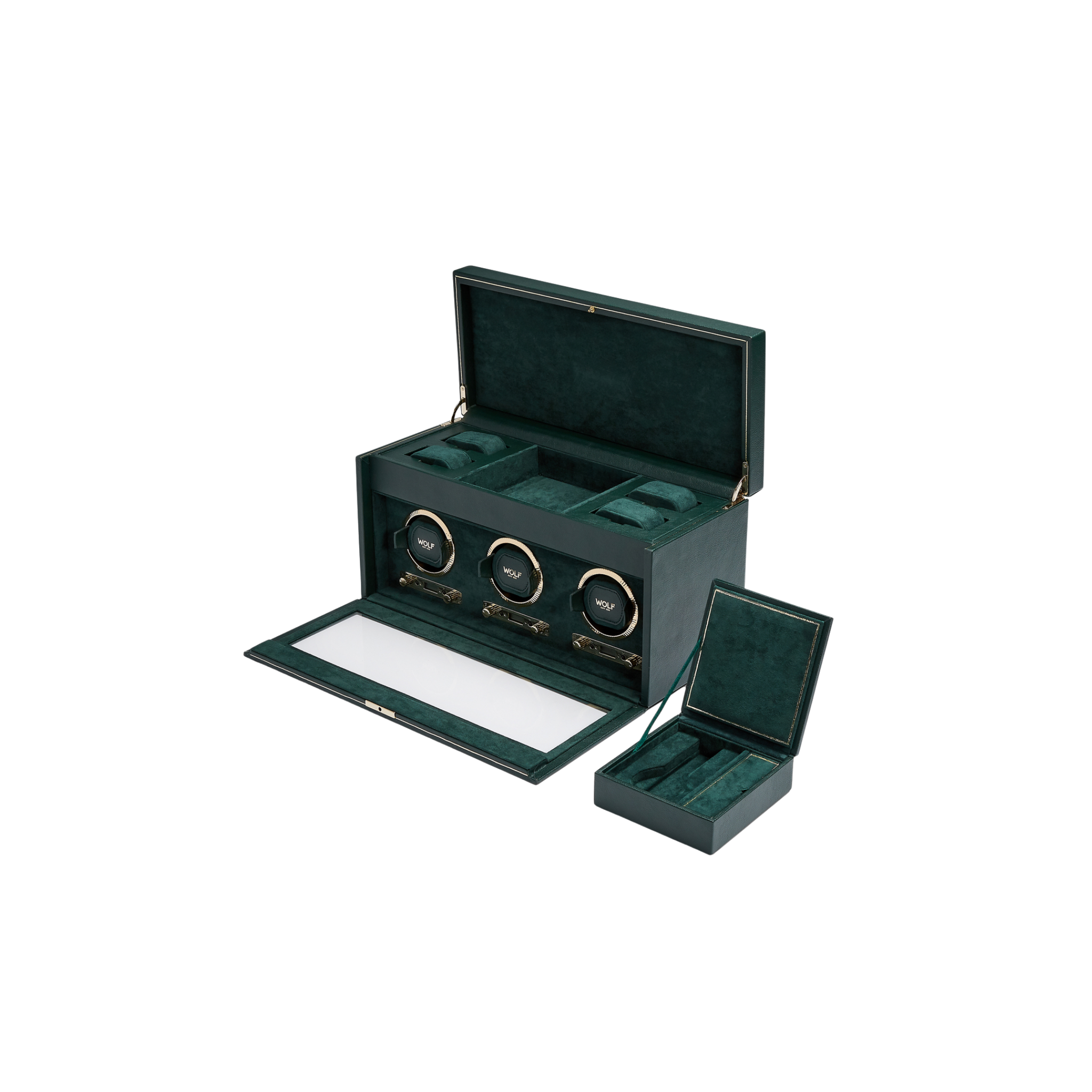 BRITISH RACING TRIPLE WATCH WINDER WITH STORAGE