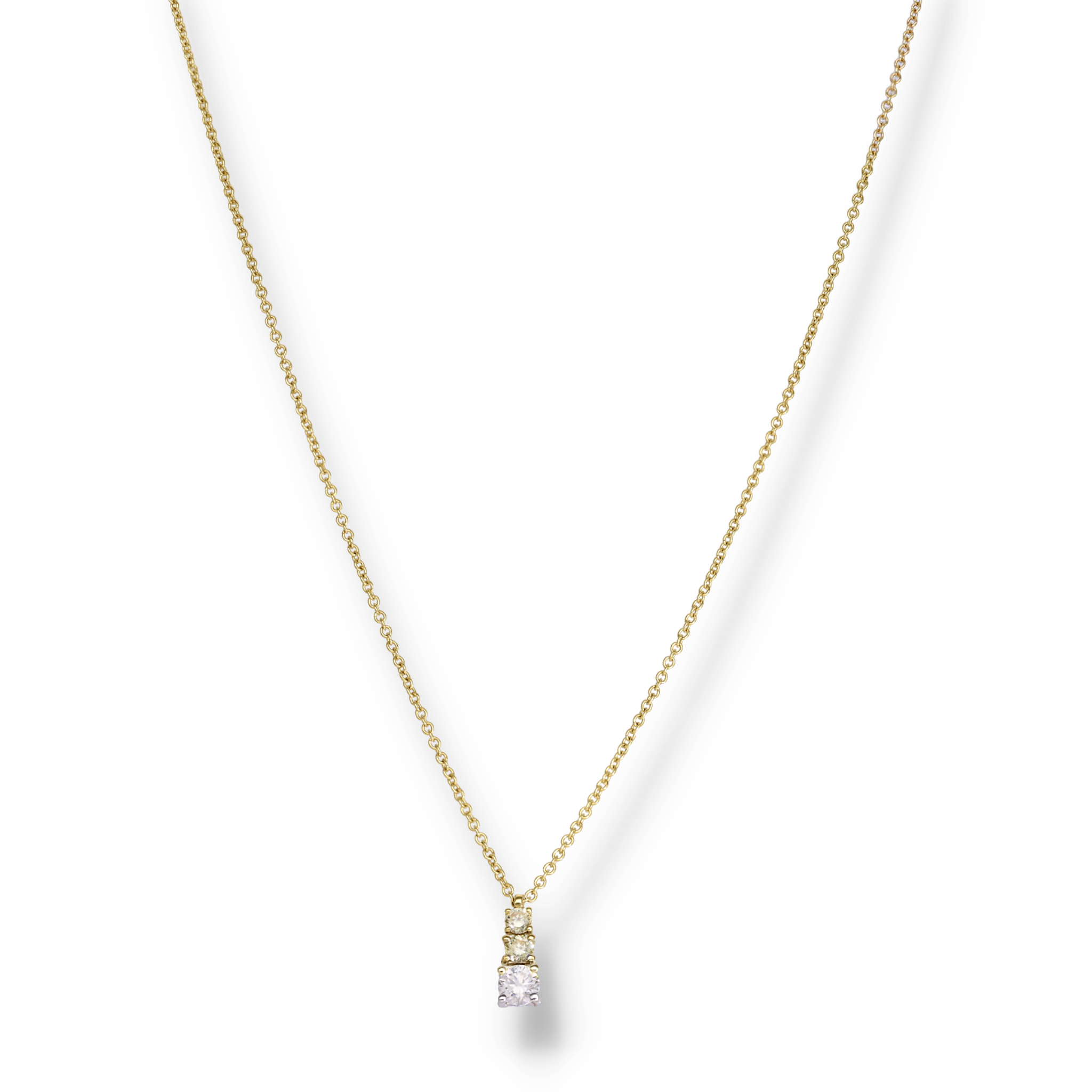 THREE STONES DIAMOND NECKLACE