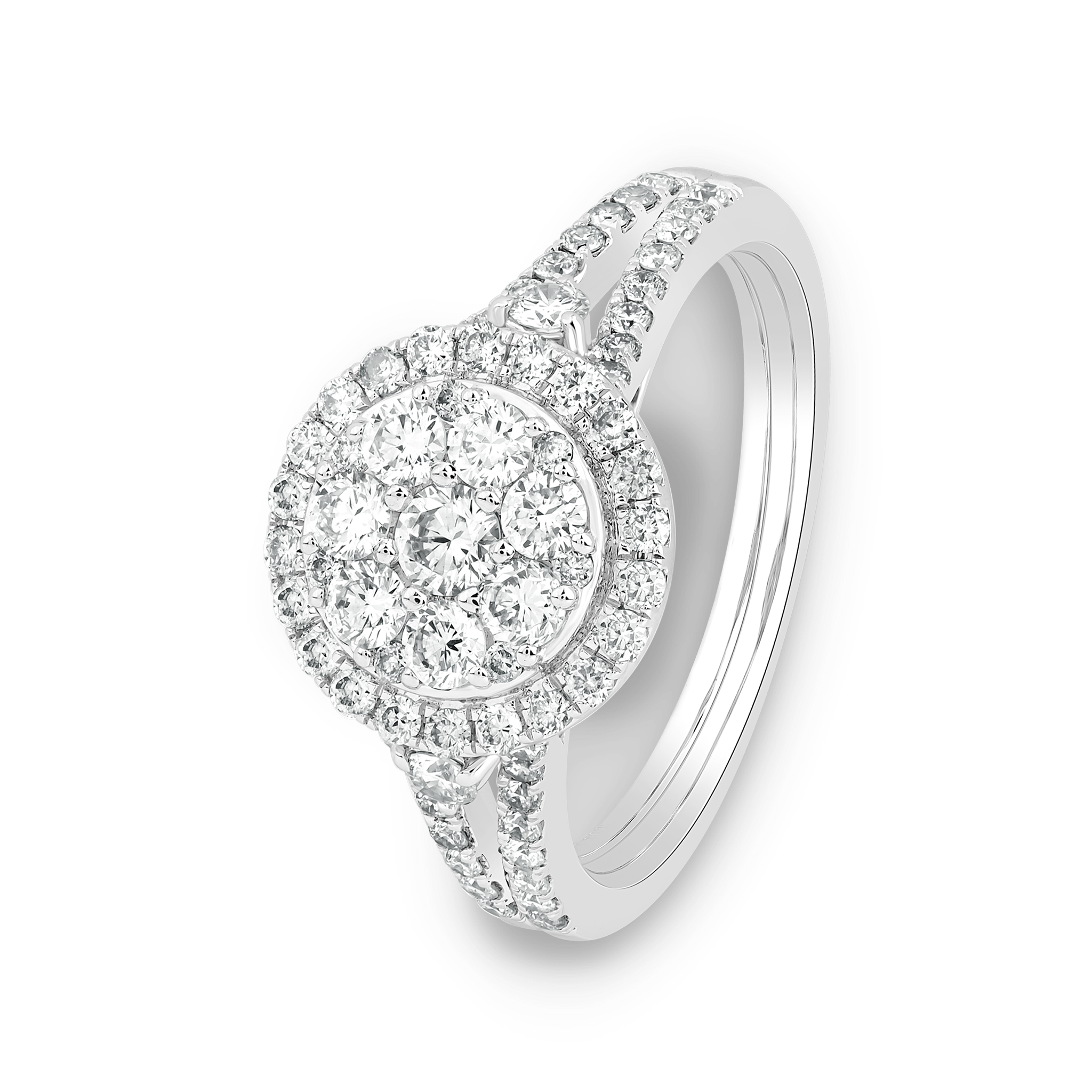 WHITE GOLD CLUSTER RING