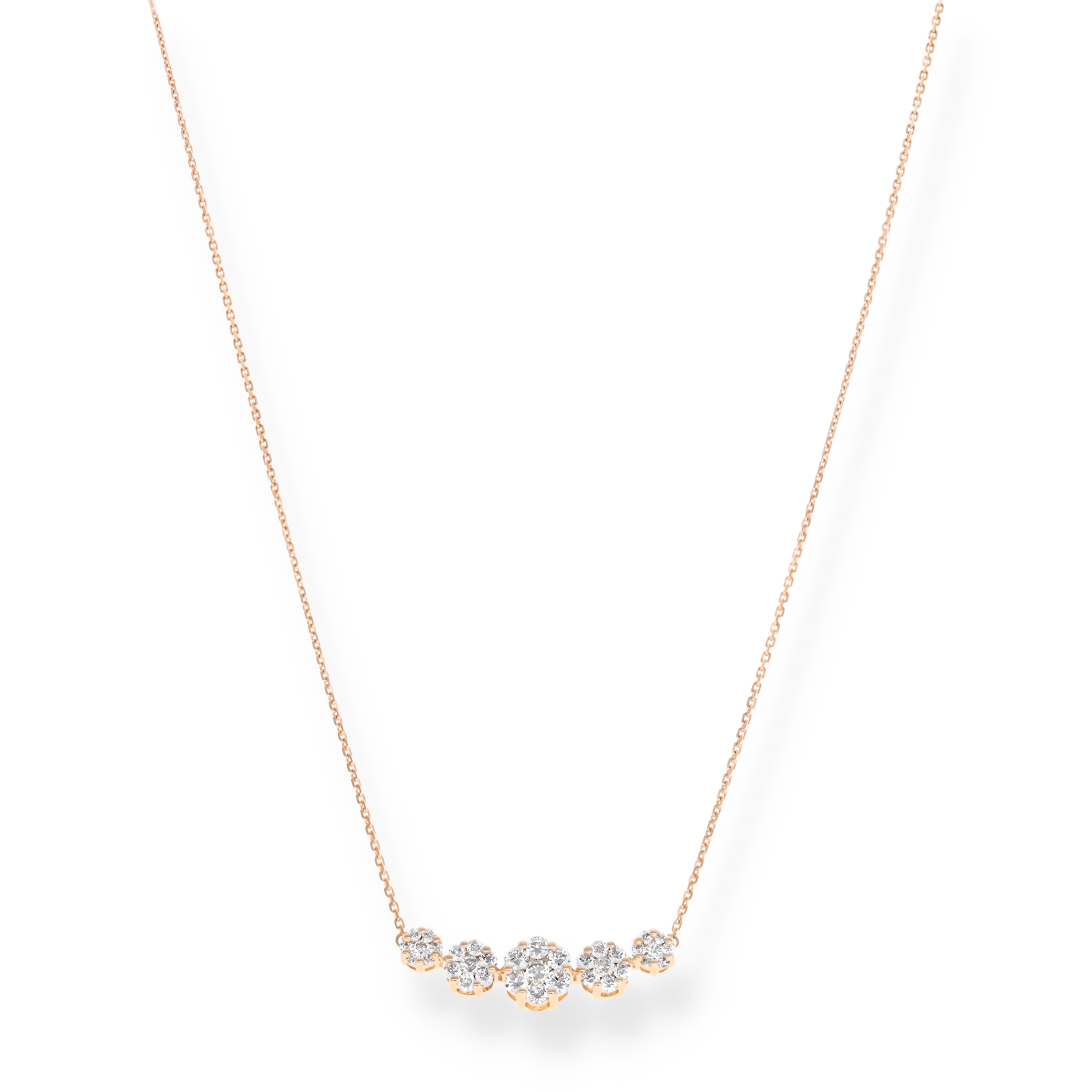 WHITE DIAMOND CLUSTER NECKLACE