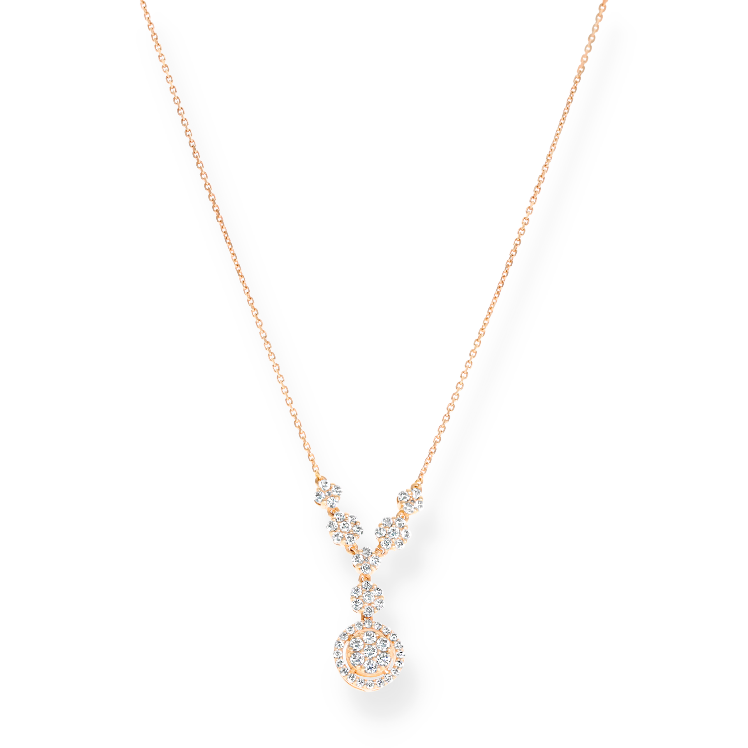 WHITE DIMAOND CLUSTER NECKLACE