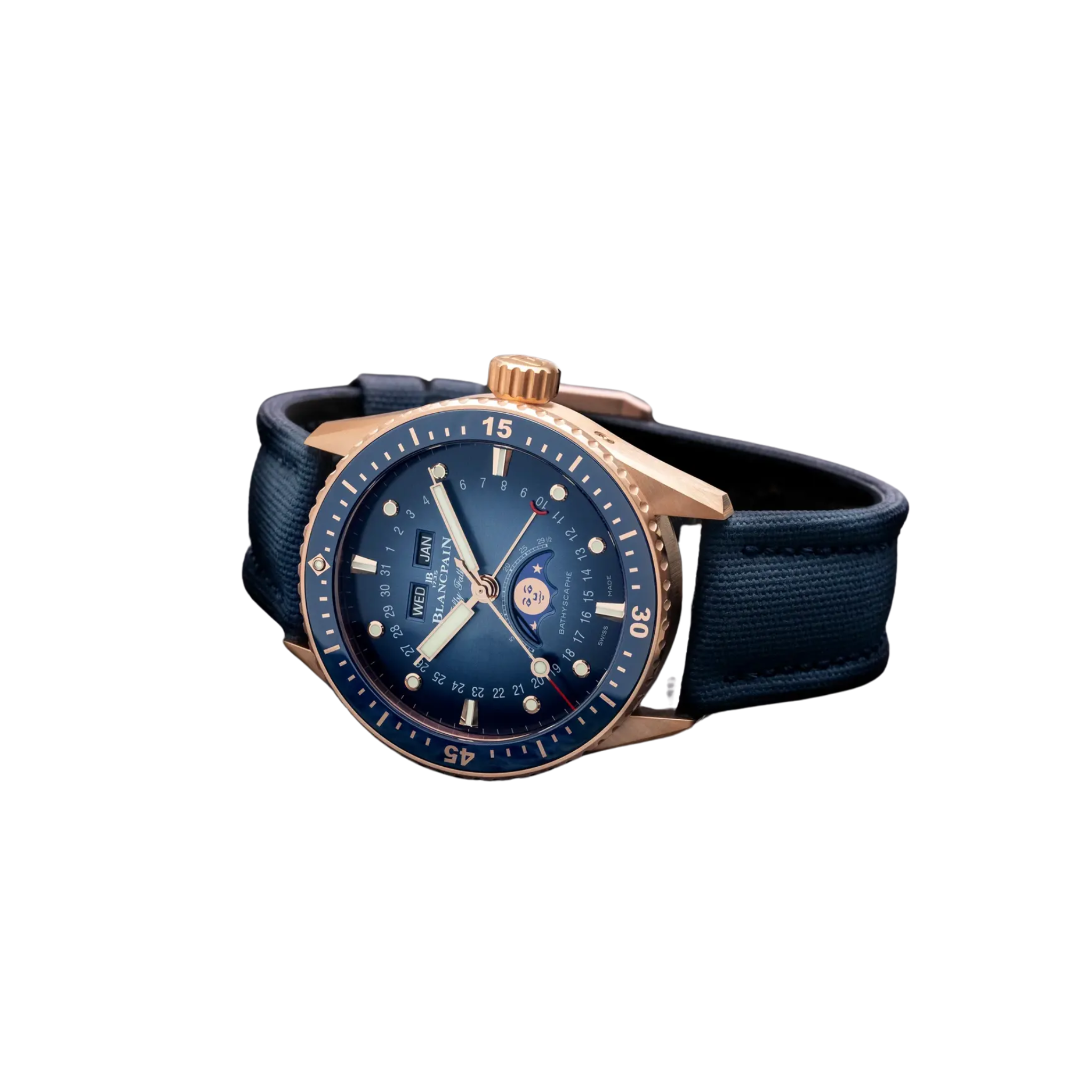 FIFTY FATHOMS BATHYSCAPHE QUANTIÈME COMPLET PHASES DE LUNE