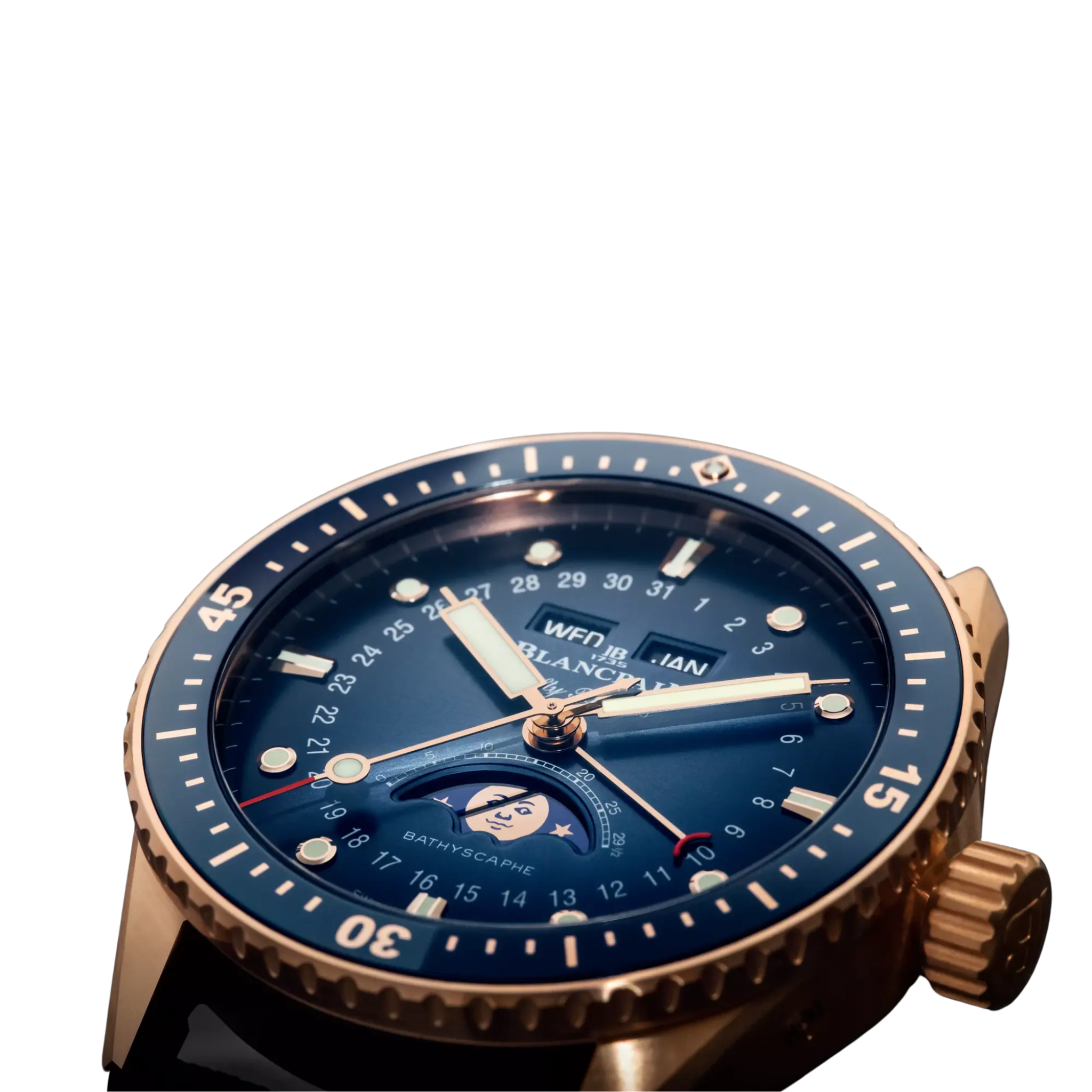 FIFTY FATHOMS BATHYSCAPHE QUANTIÈME COMPLET PHASES DE LUNE