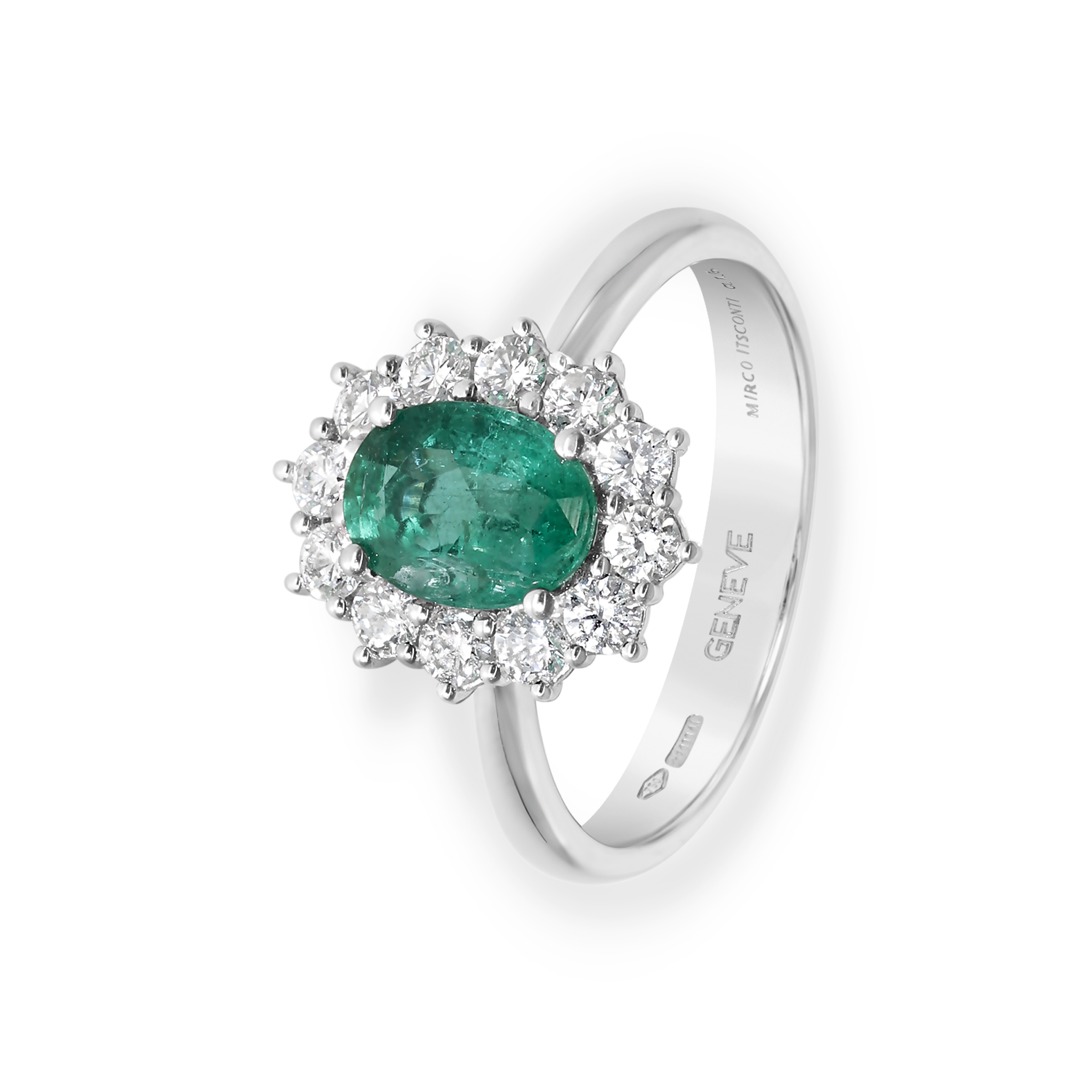 WHITE GOLD HALO RING