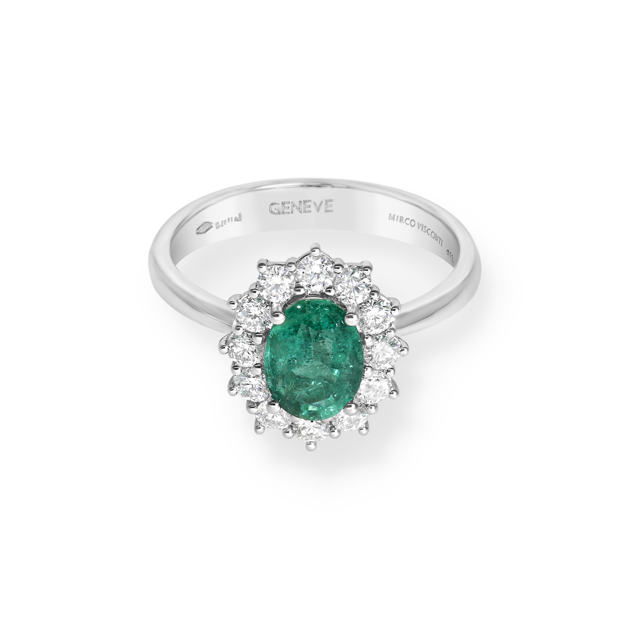 WHITE GOLD HALO RING