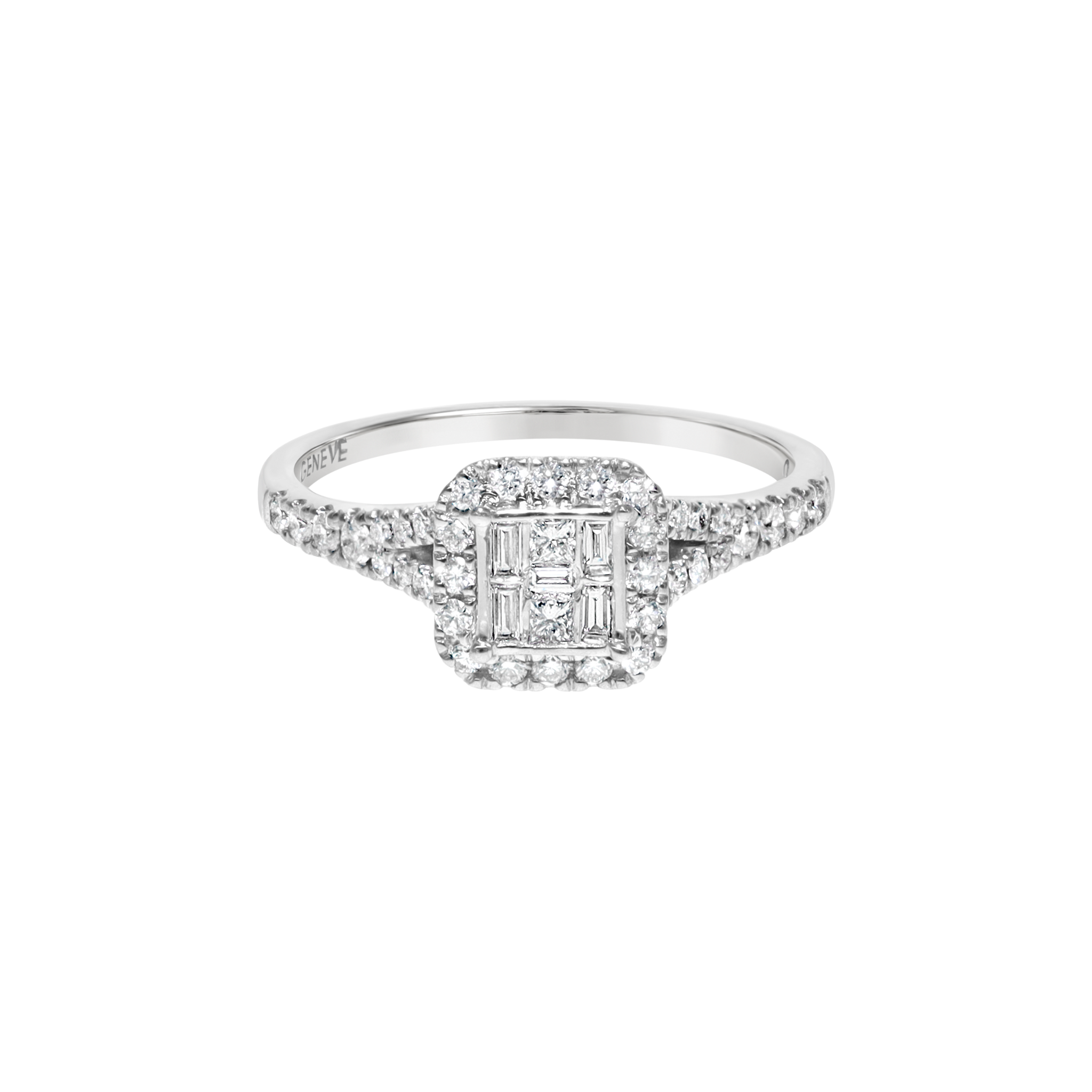 WHITE DIAMOND CLUSTER RING