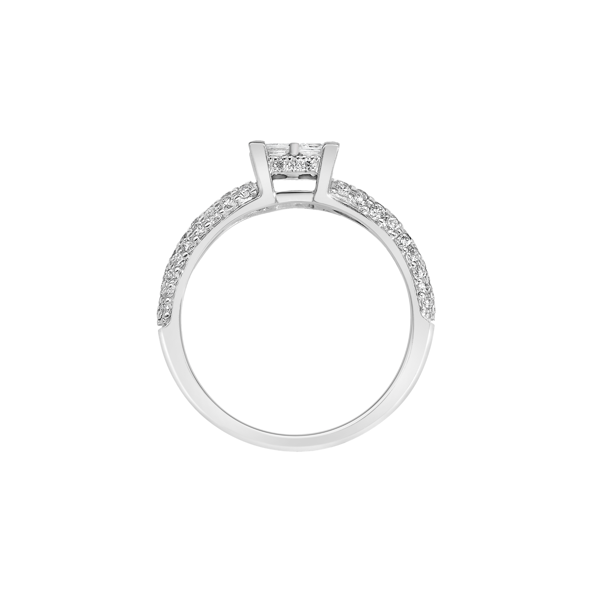 WHITE DIAMOND CLUSTER RING