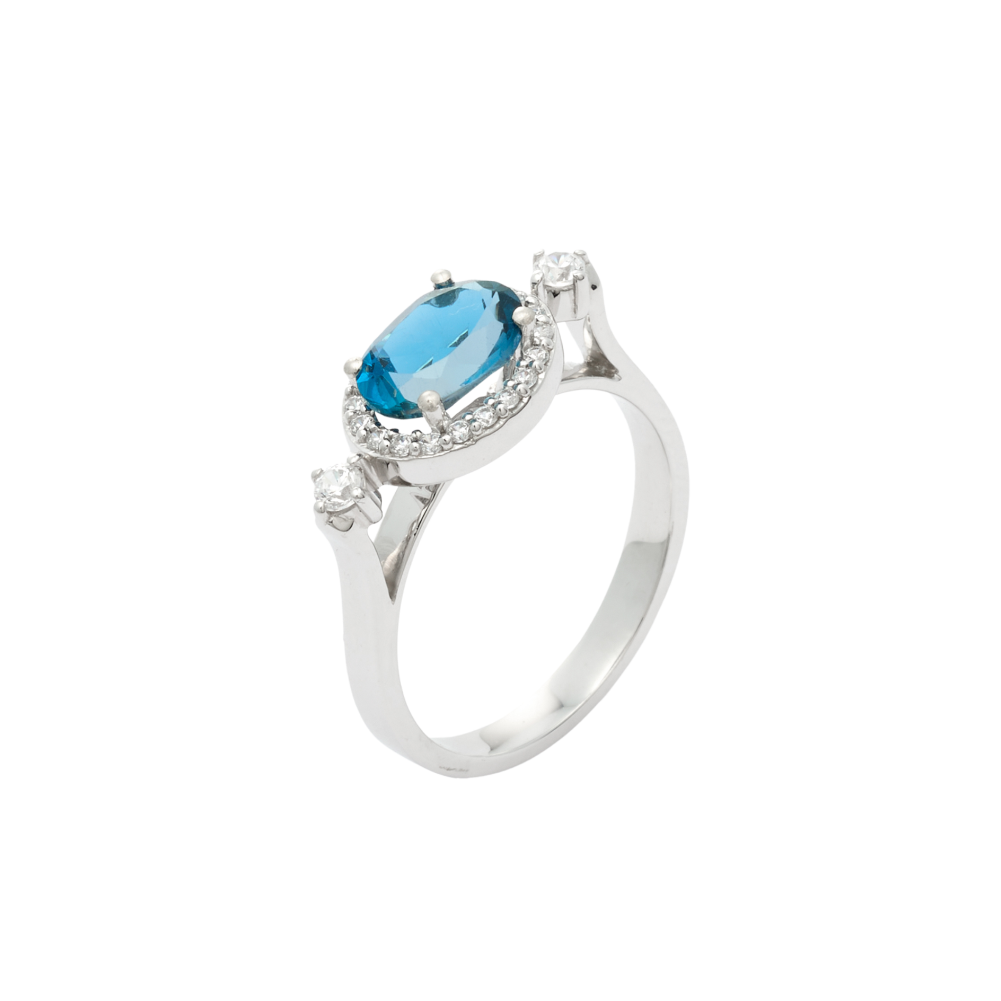 WHITE GOLD HALO RING