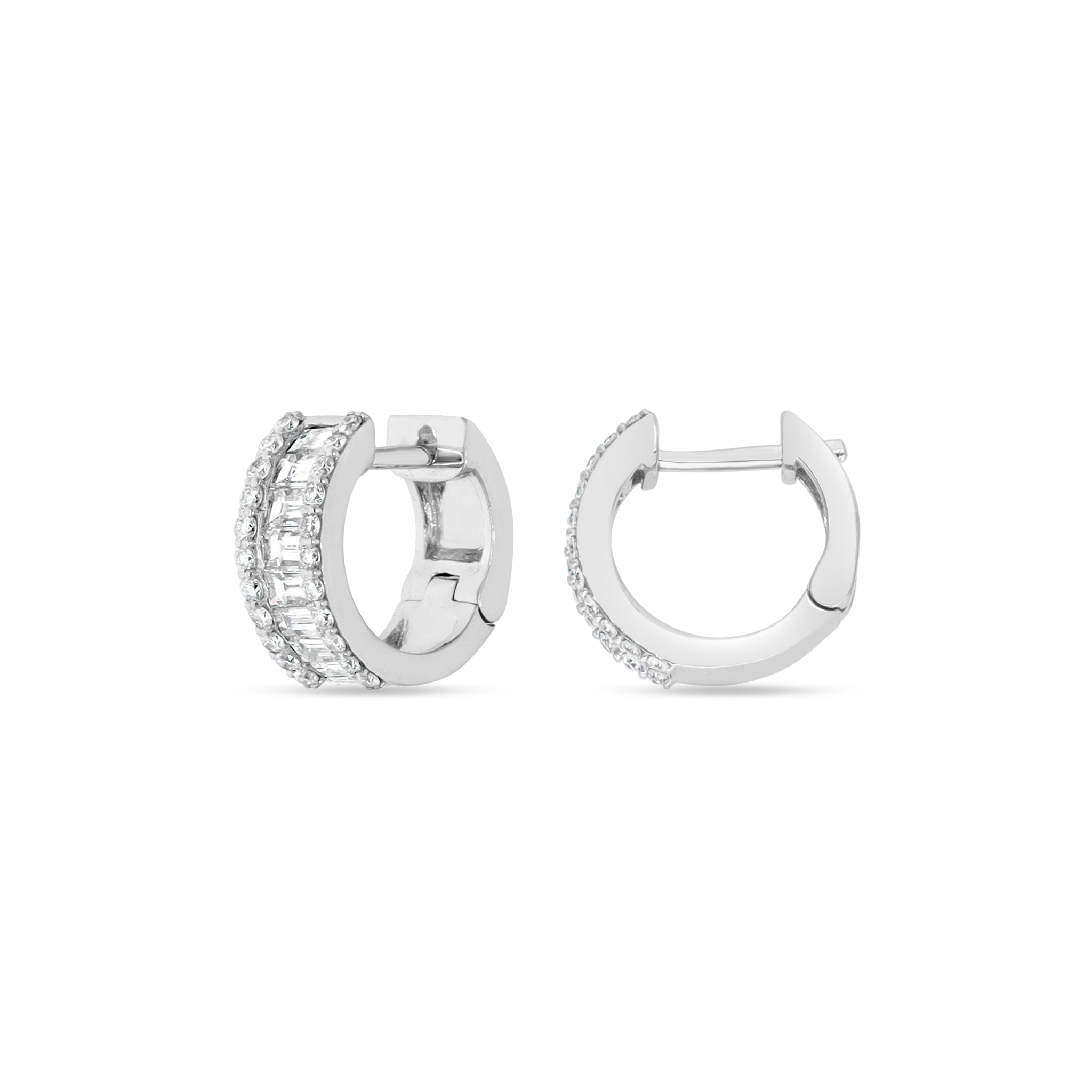 WHITE DIAMOND HOOP EARRINGS