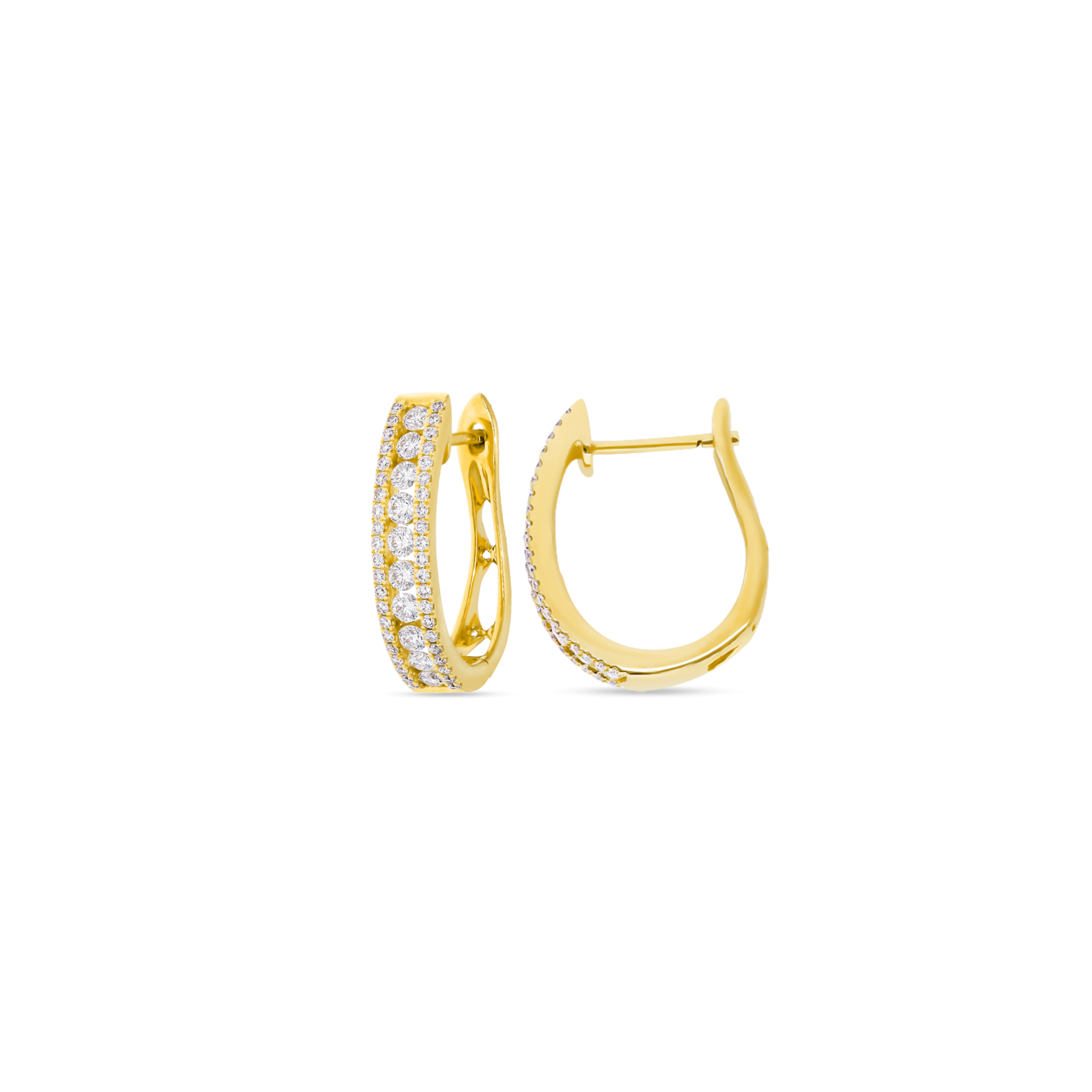 WHITE DIAMOND HOOP EARRINGS