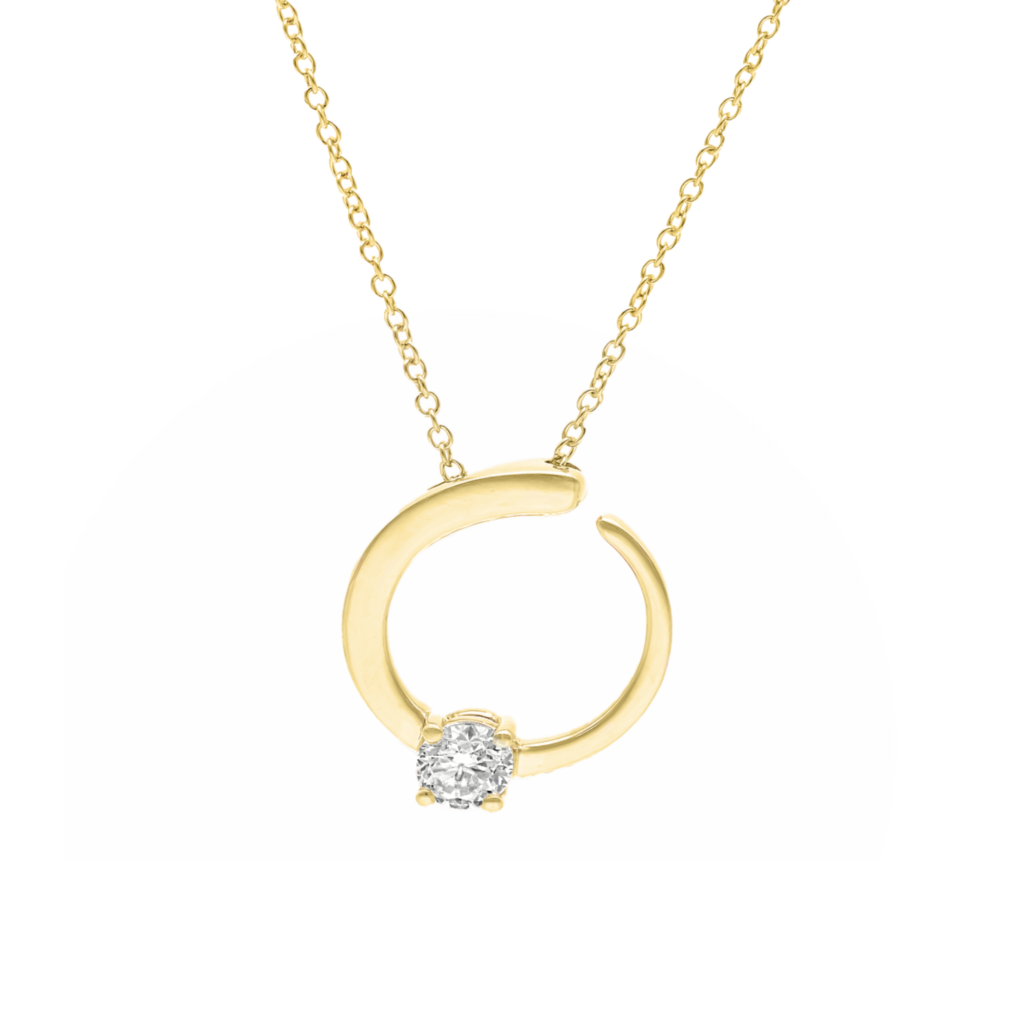 WHITE DIAMOND SOLITAIRE NECKLACE