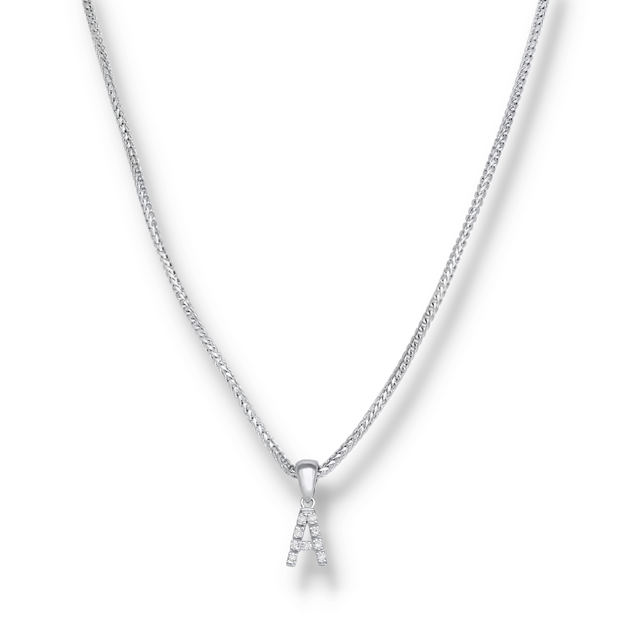 WHITE DIAMOND INITIAL PENDANT