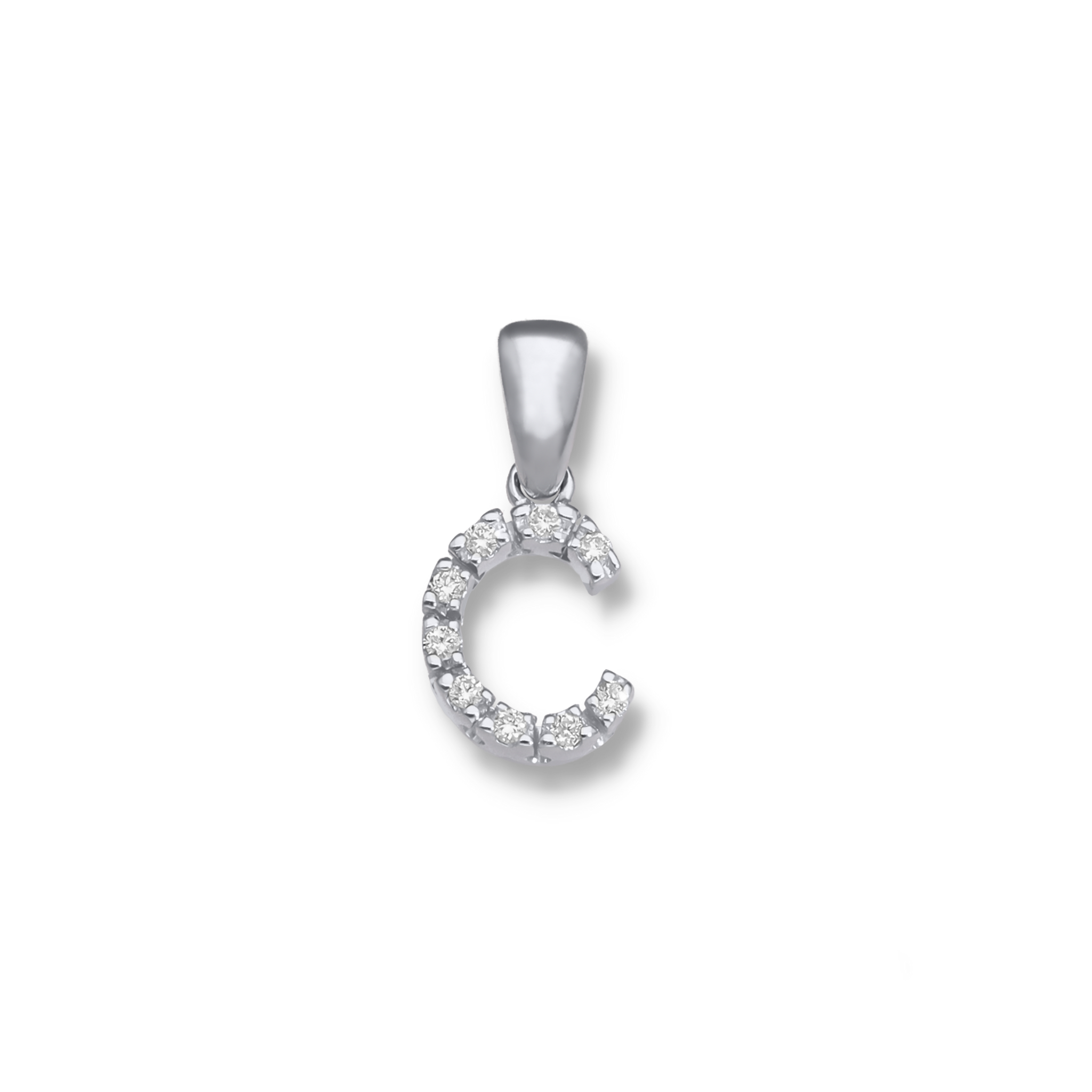 WHITE DIAMOND INITIAL PENDANT