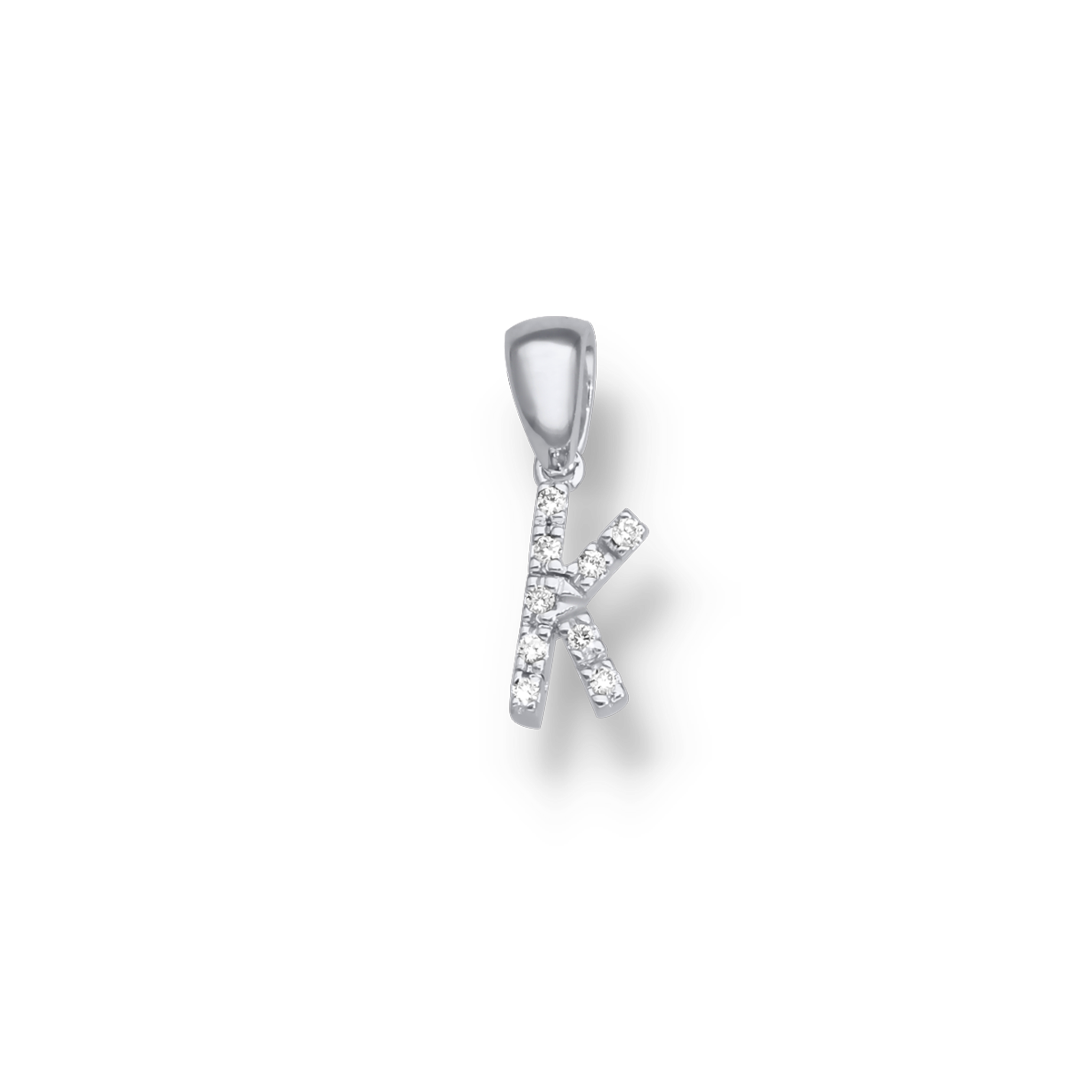 WHITE DIAMOND INITIAL PENDANT