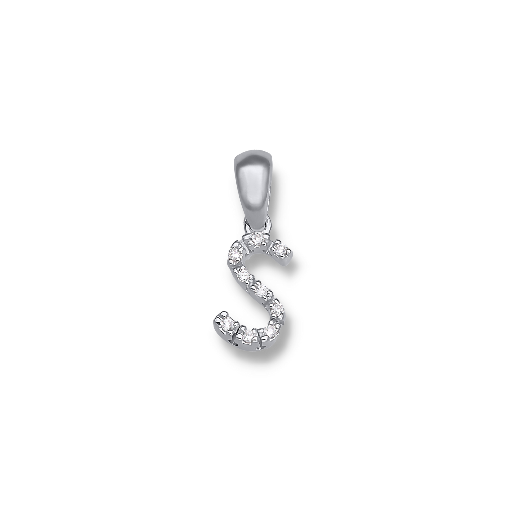 WHITE DIAMOND INITIAL PENDANT