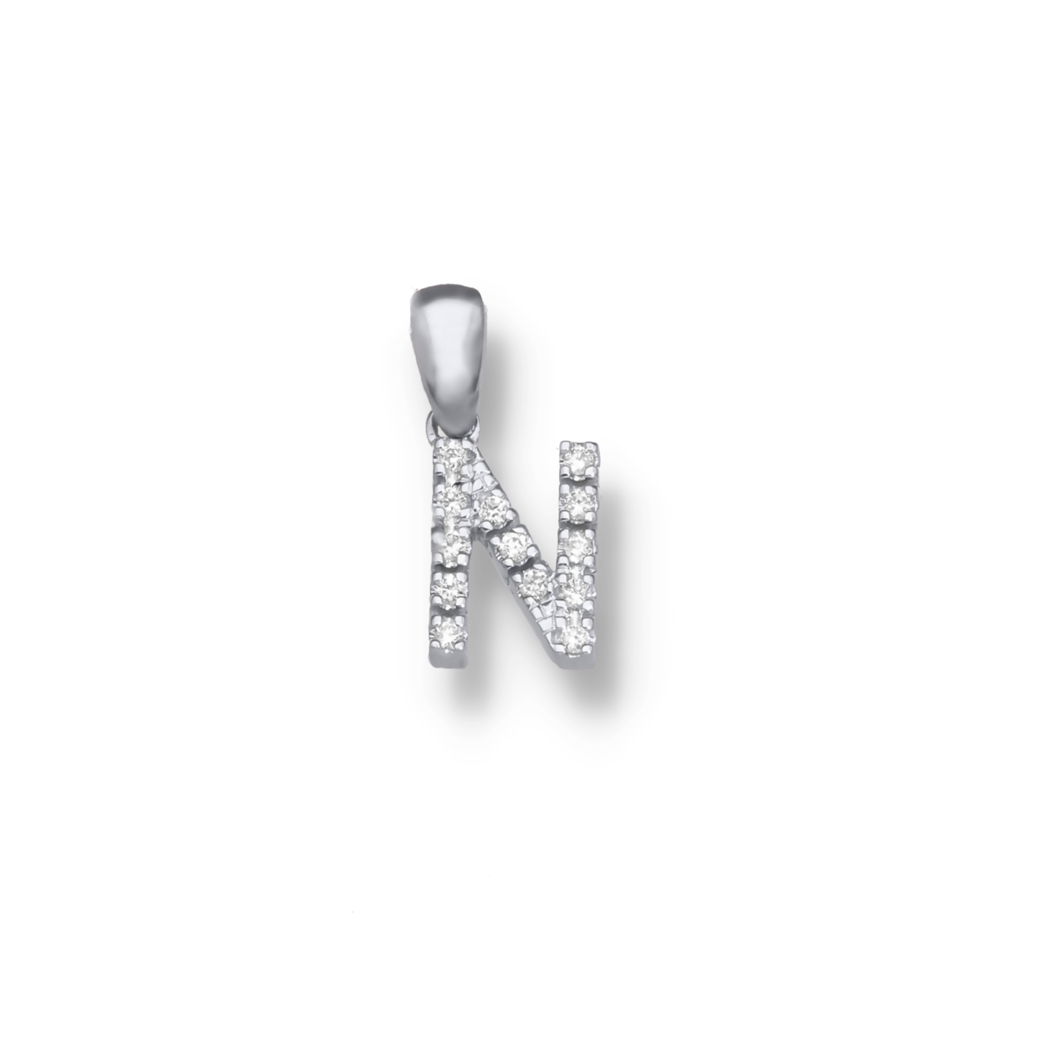 WHITE GOLD INITIAL PENDANT