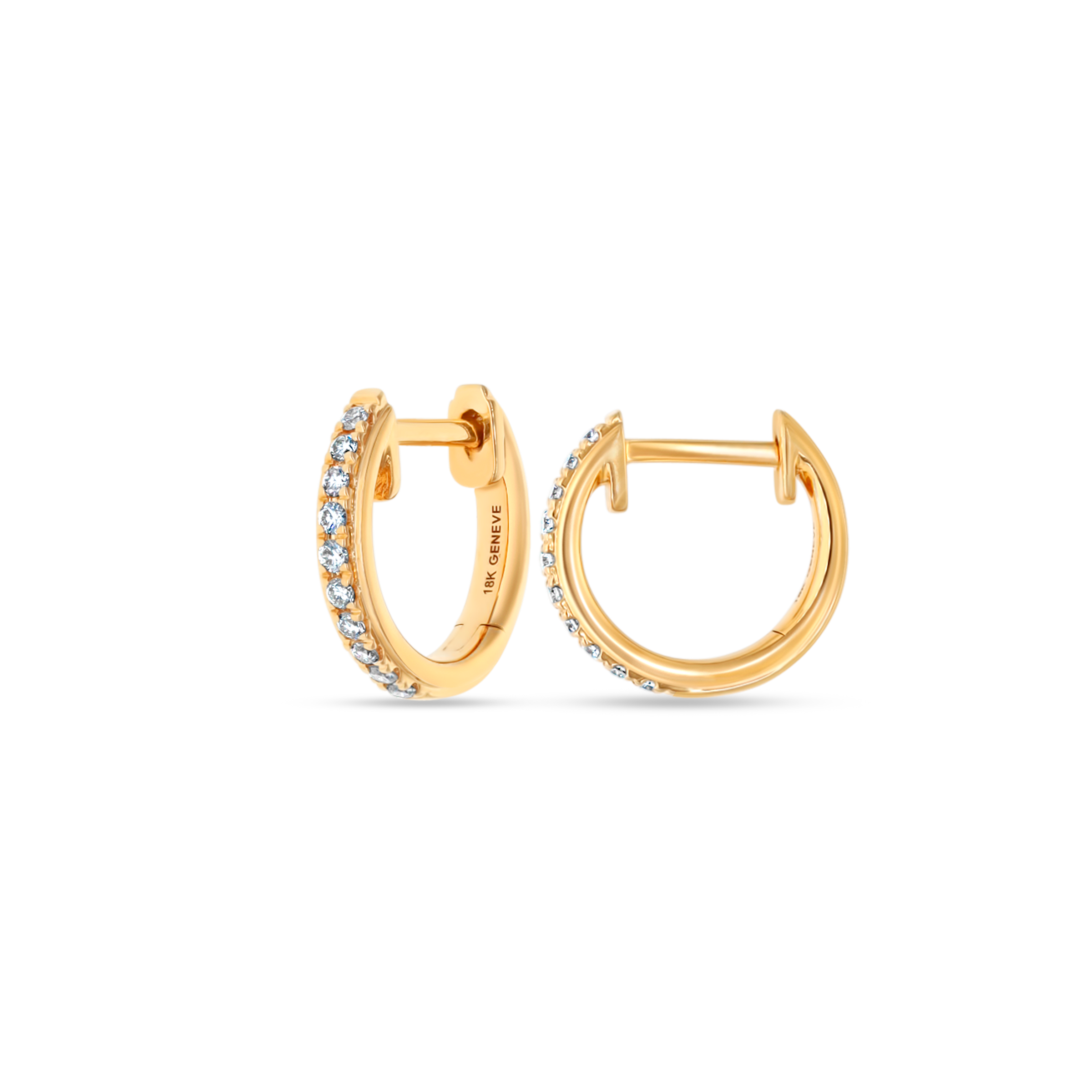 WHITE DIAMOND HOOP EARRINGS