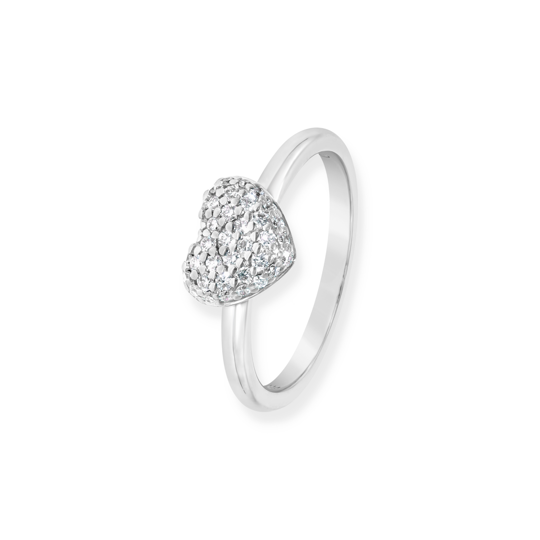 WHITE DIAMOND HEART RING