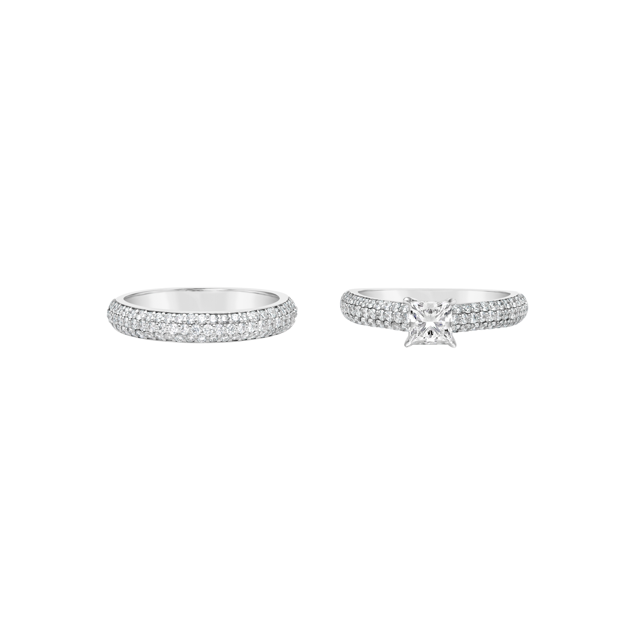 WHITE GOLD ENGAGEMENT SET