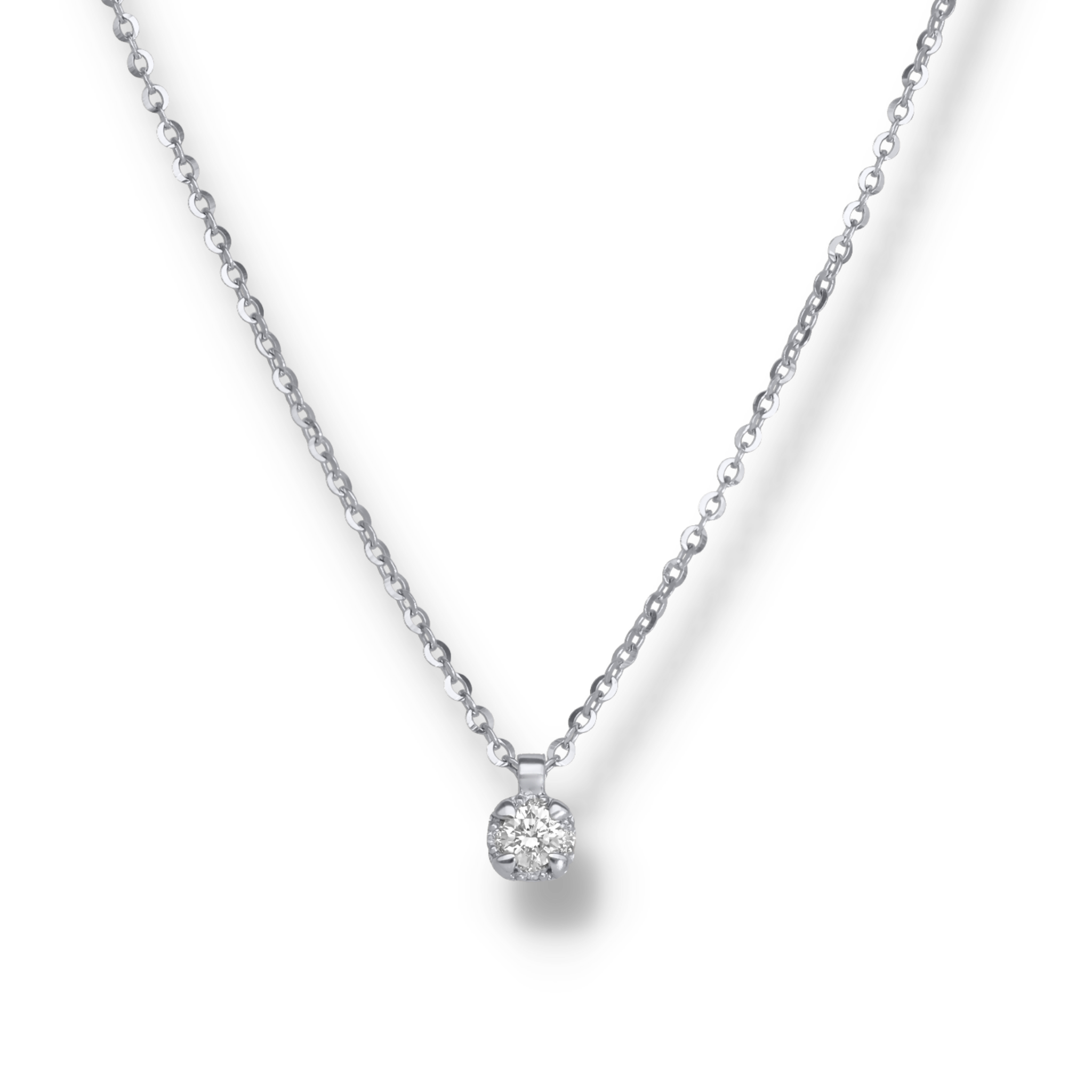 WHITE DIAMOND CLUSTER NECKLACE