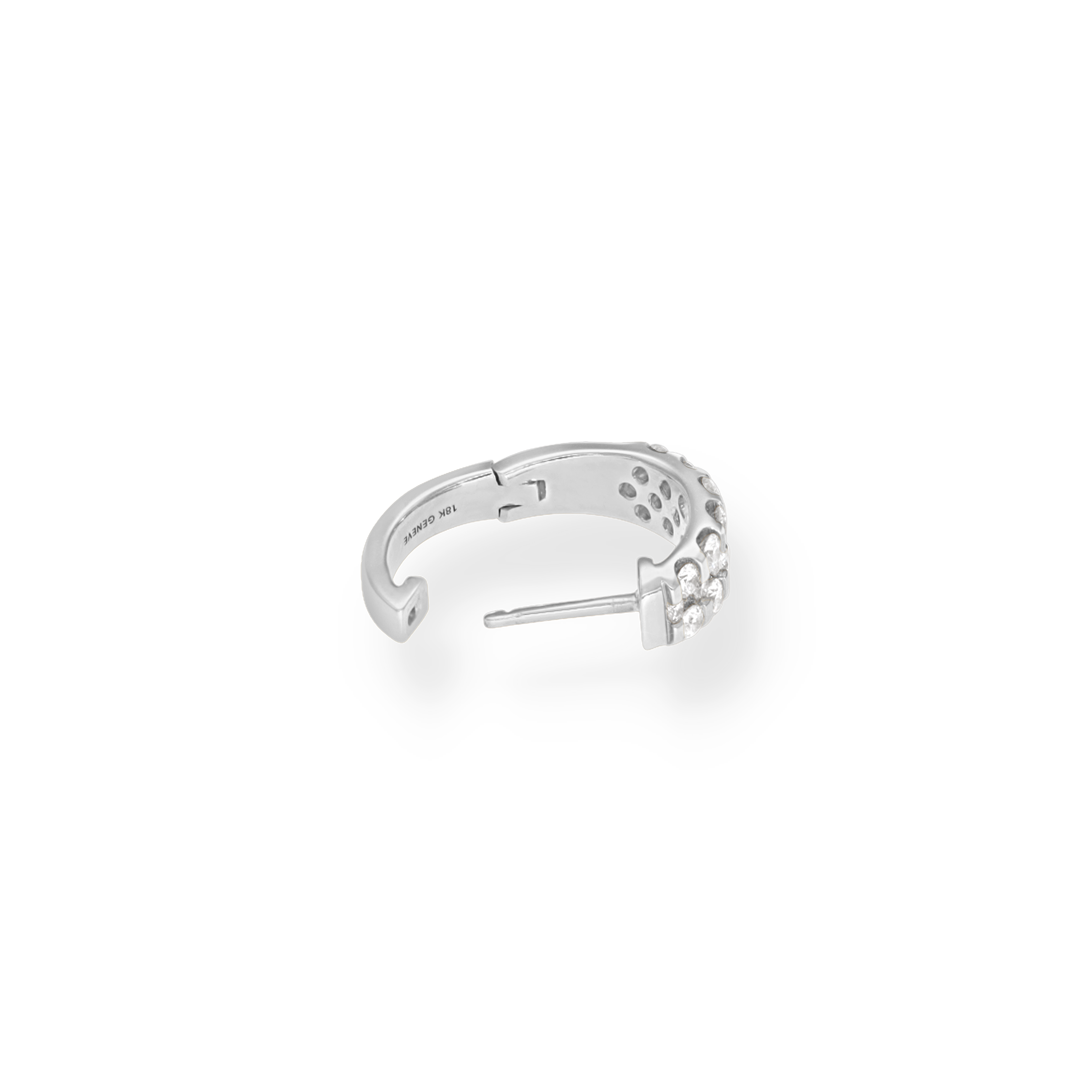 WHITE DIAMOND HOOP EARRINGS