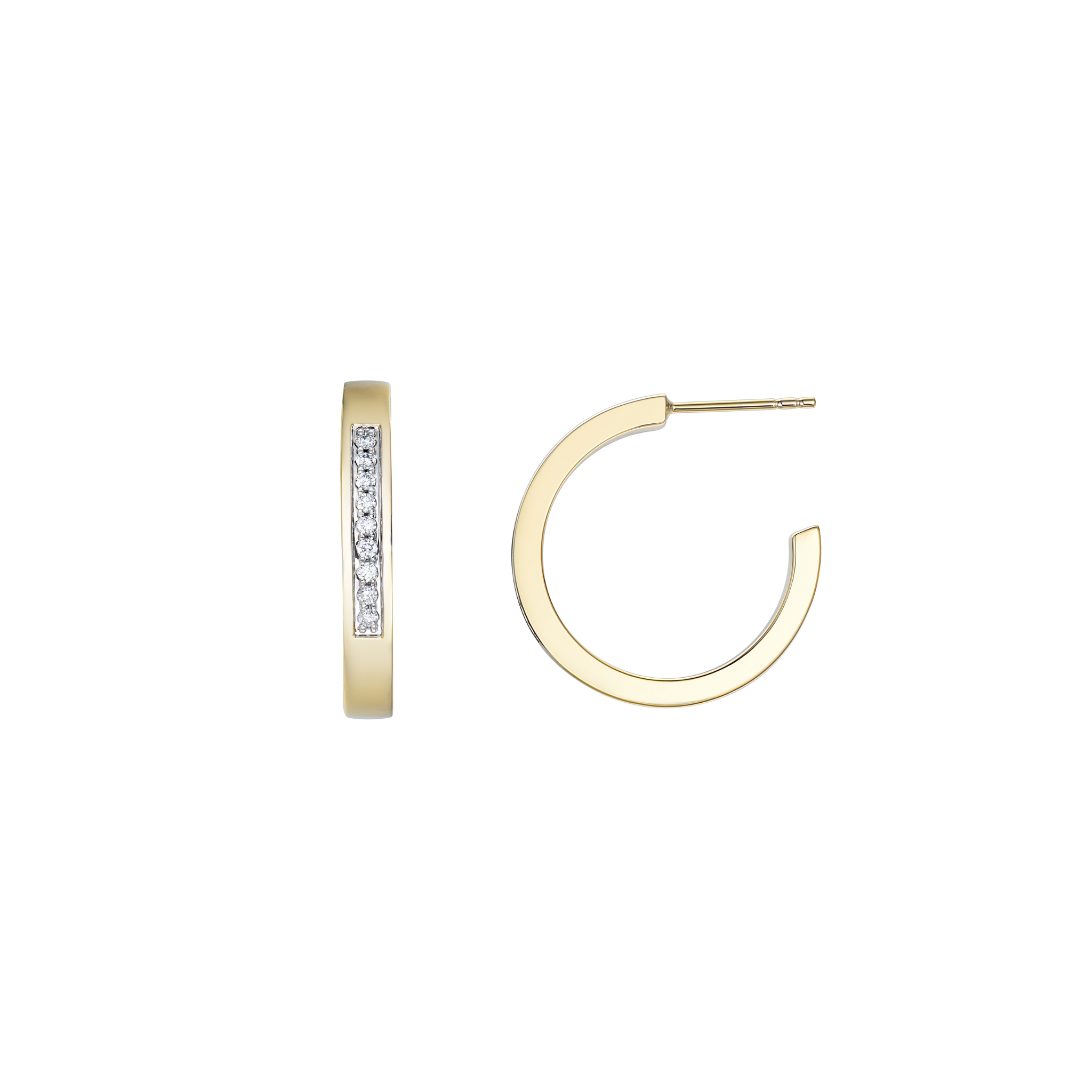 WHITE DIAMOND HOOP EARRINGS