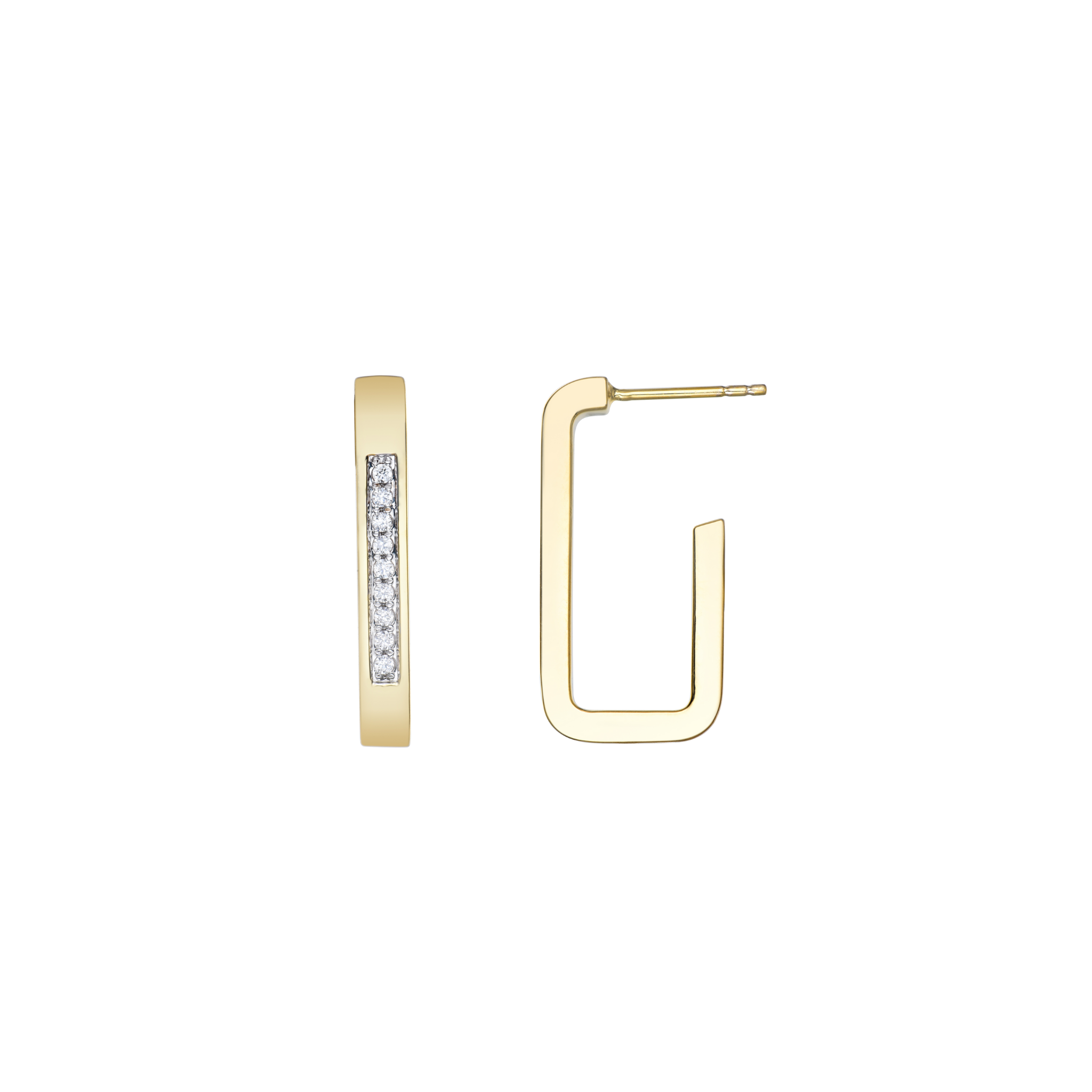 WHITE DIAMOND HOOP EARRINGS