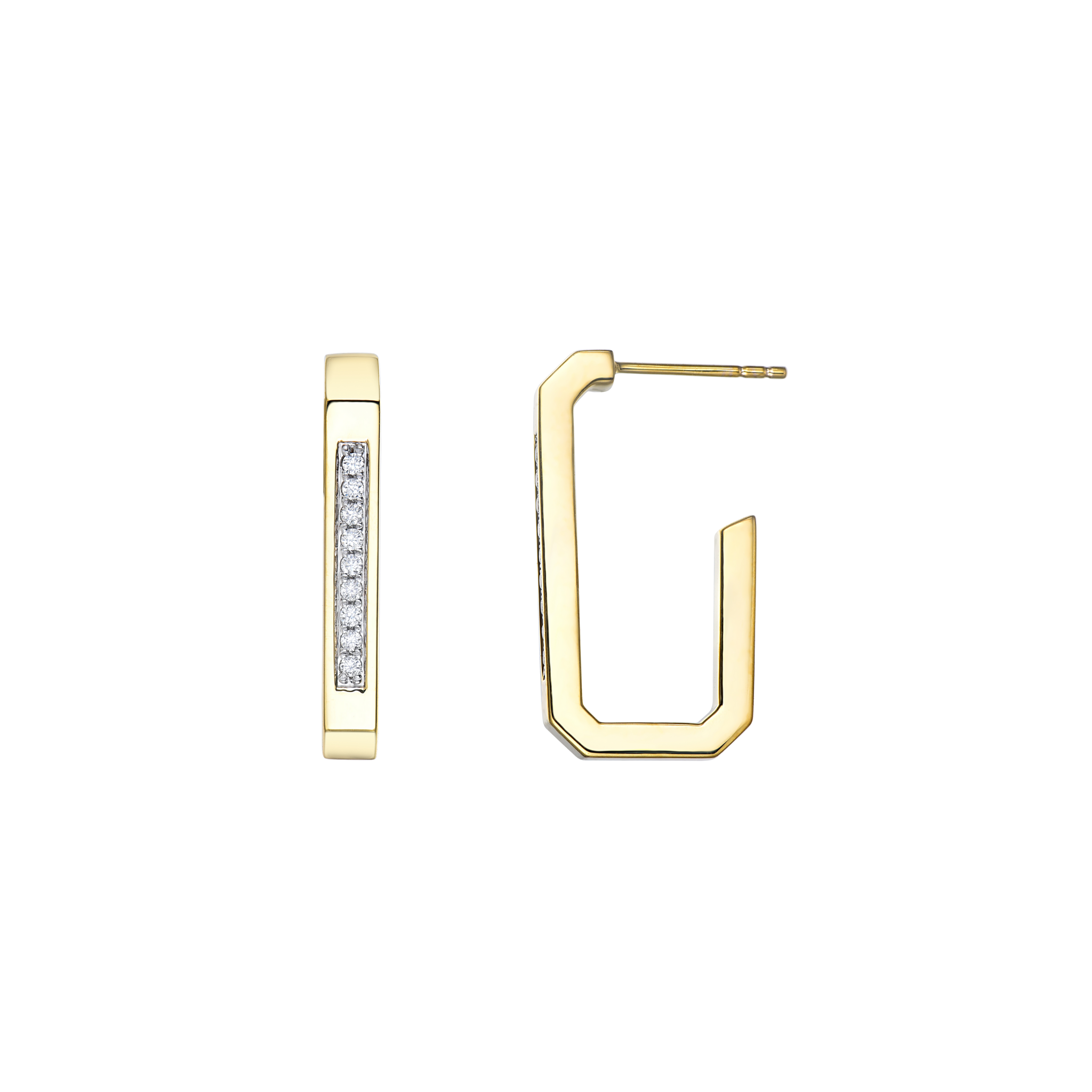 WHITE DIAMOND HOOP EARRINGS