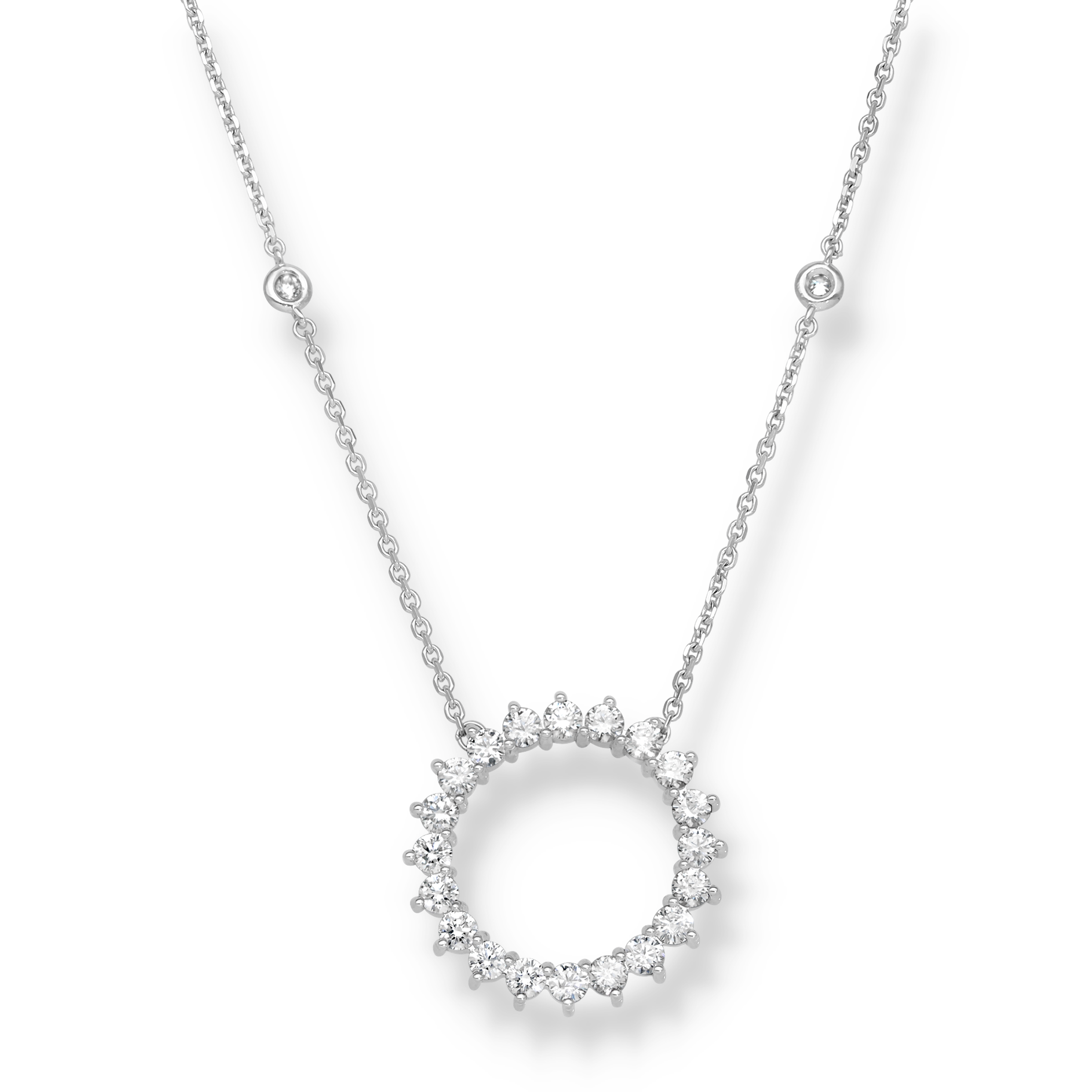WHITE DIAMOND CLUSTER NECKLACE