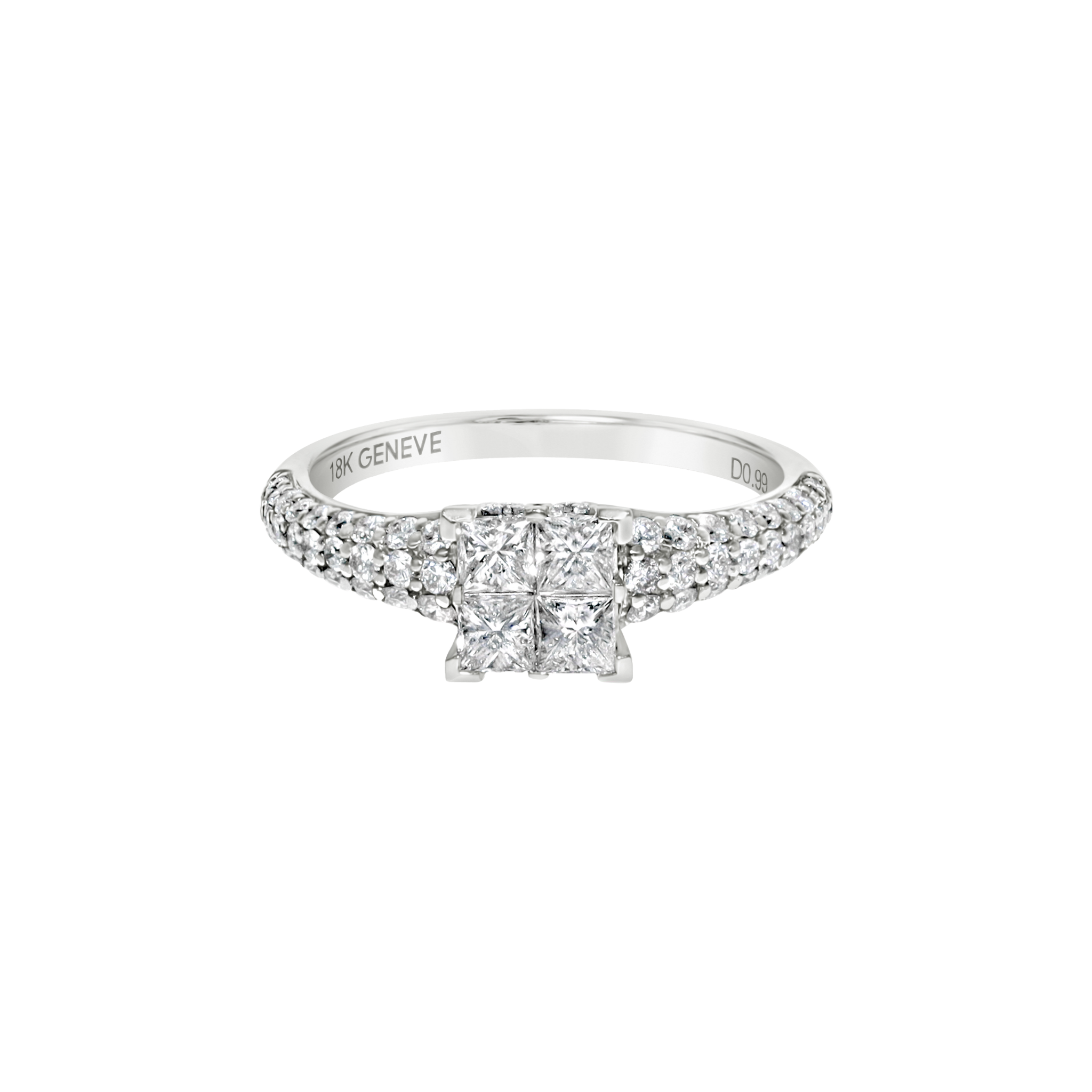 WHITE DIAMOND CLUSTER RING
