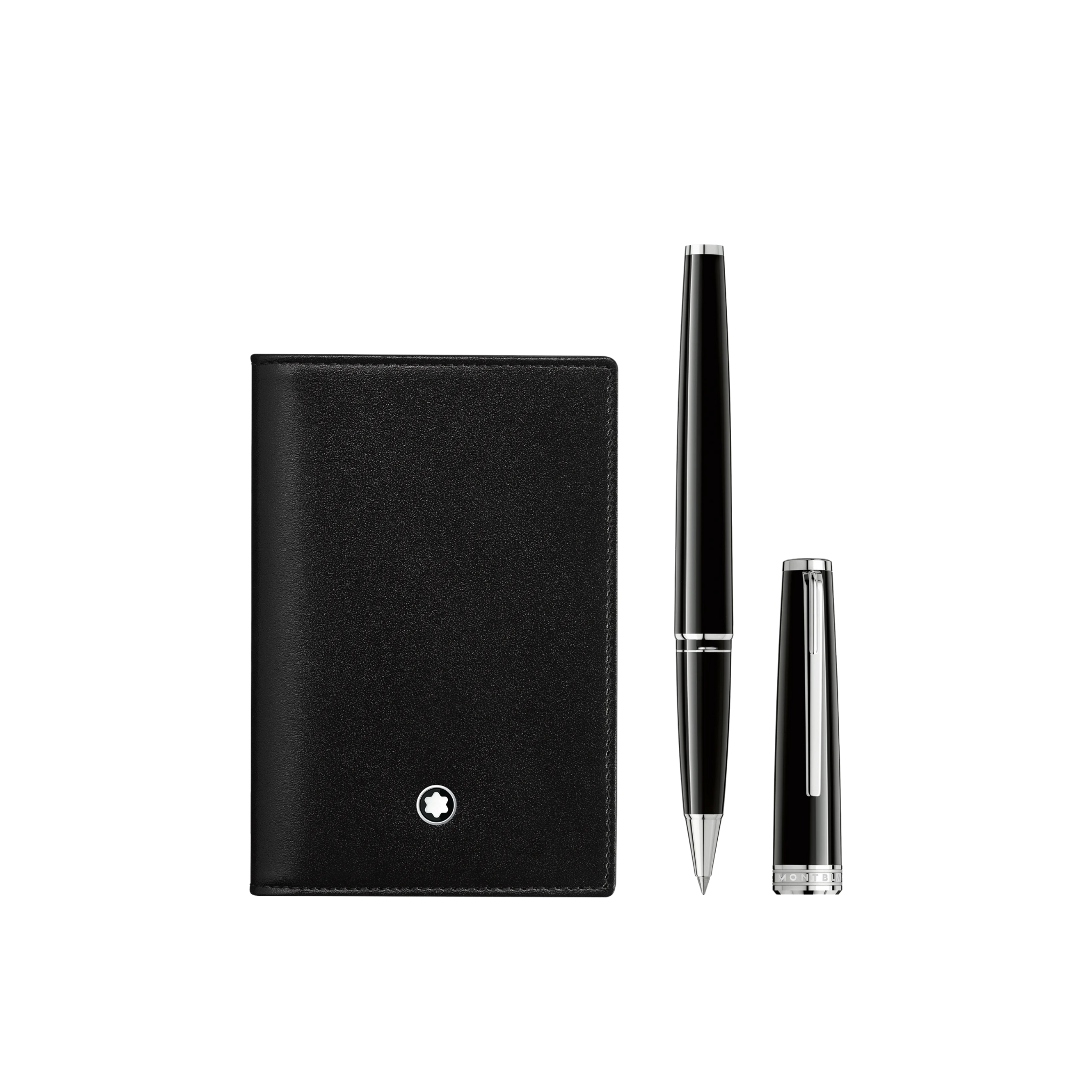 MEISTERSTUCK PIX BLACK ROLLERBALL AND BUSINESS CARD HOLDER BLACK